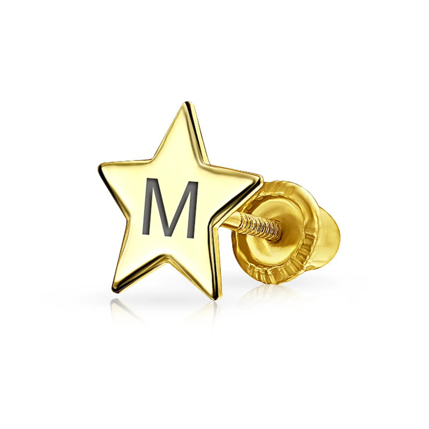 Minimalist Alphabet Cartilage Ear Stud Earrings 14K Gold USA Patriotic Design - Image 13