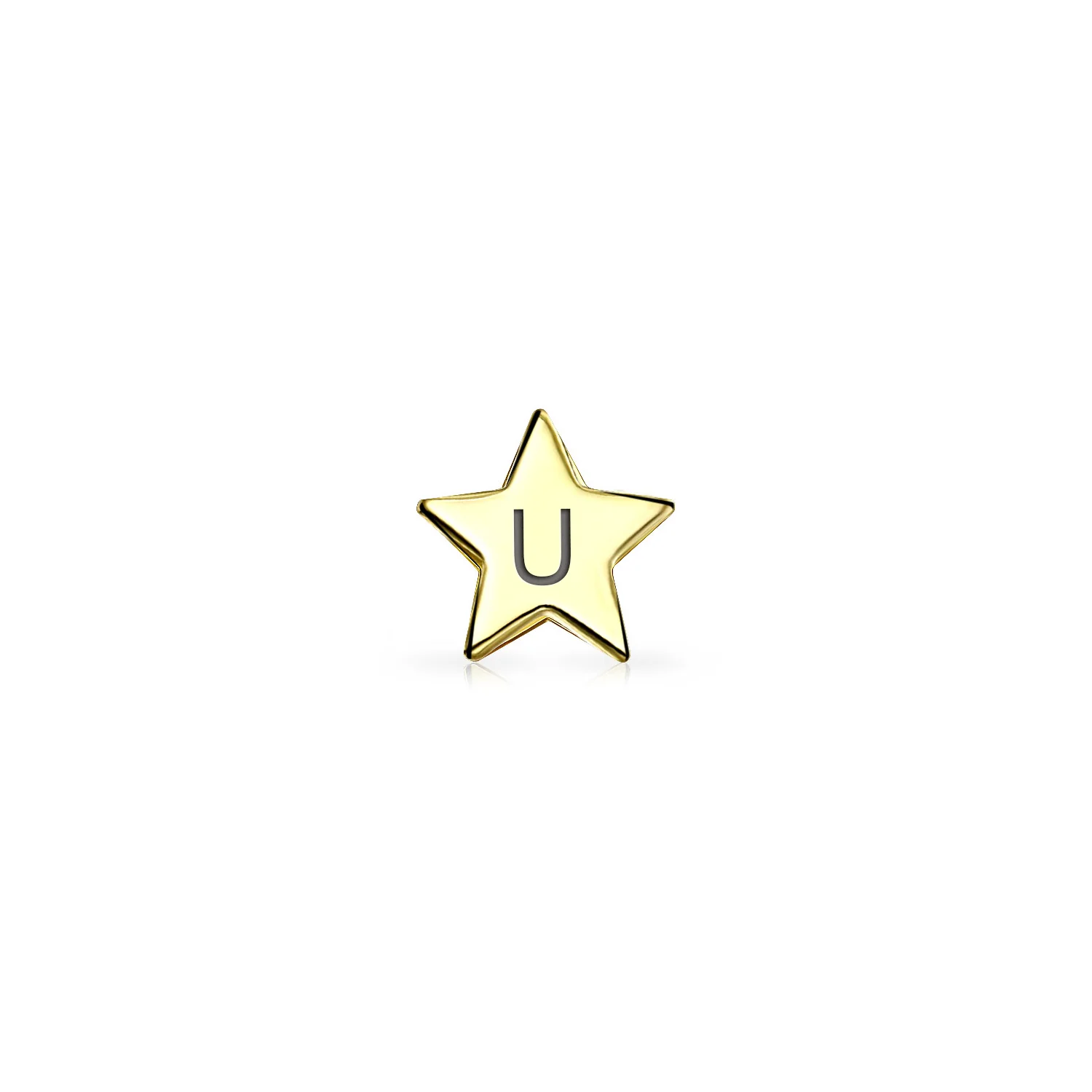 Minimalist Alphabet Cartilage Ear Stud Earrings 14K Gold USA Patriotic Design - Image 47