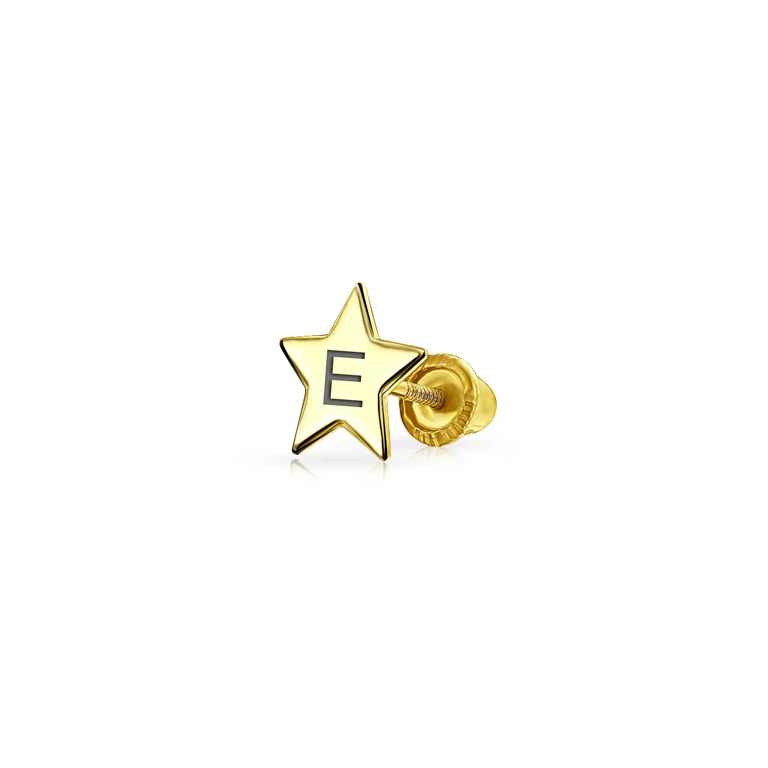 Minimalist Alphabet Cartilage Ear Stud Earrings 14K Gold USA Patriotic Design - Image 5