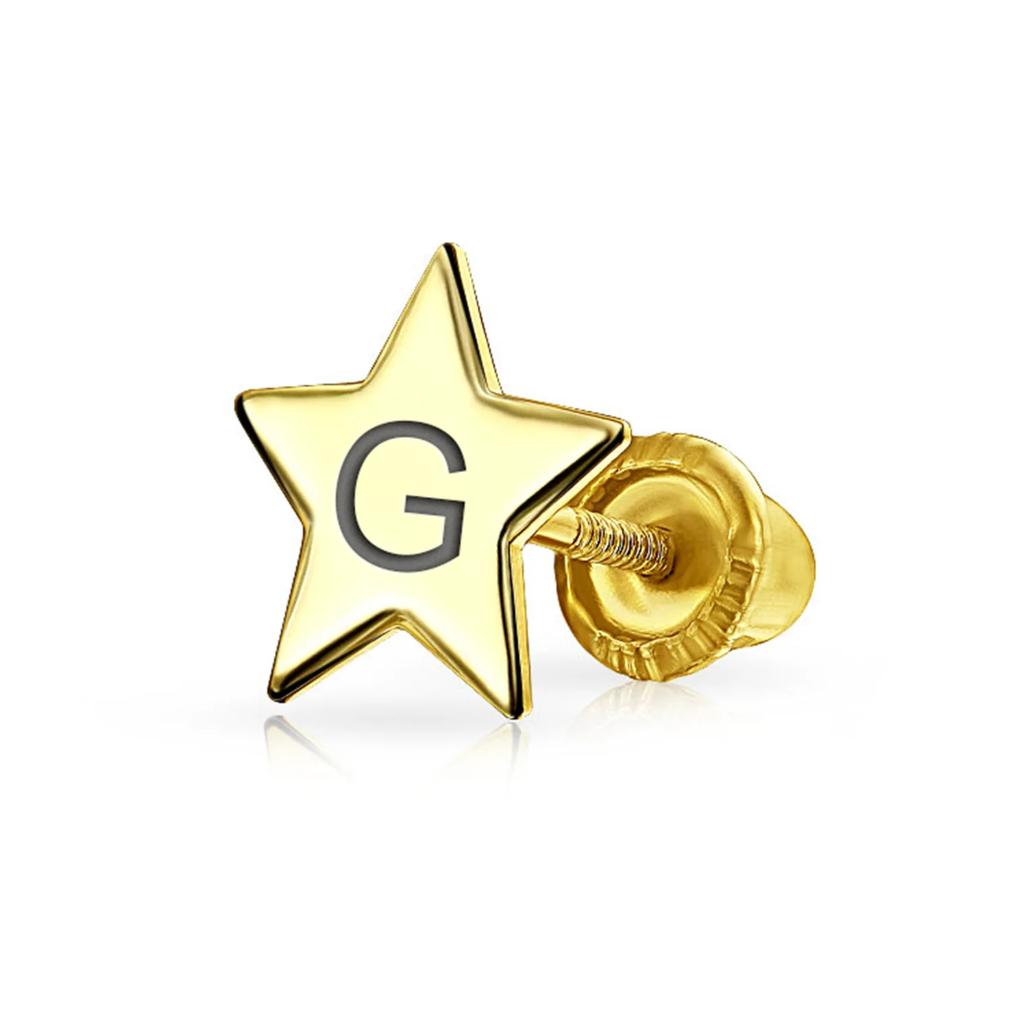 Minimalist Alphabet Cartilage Ear Stud Earrings 14K Gold USA Patriotic Design - Image 7