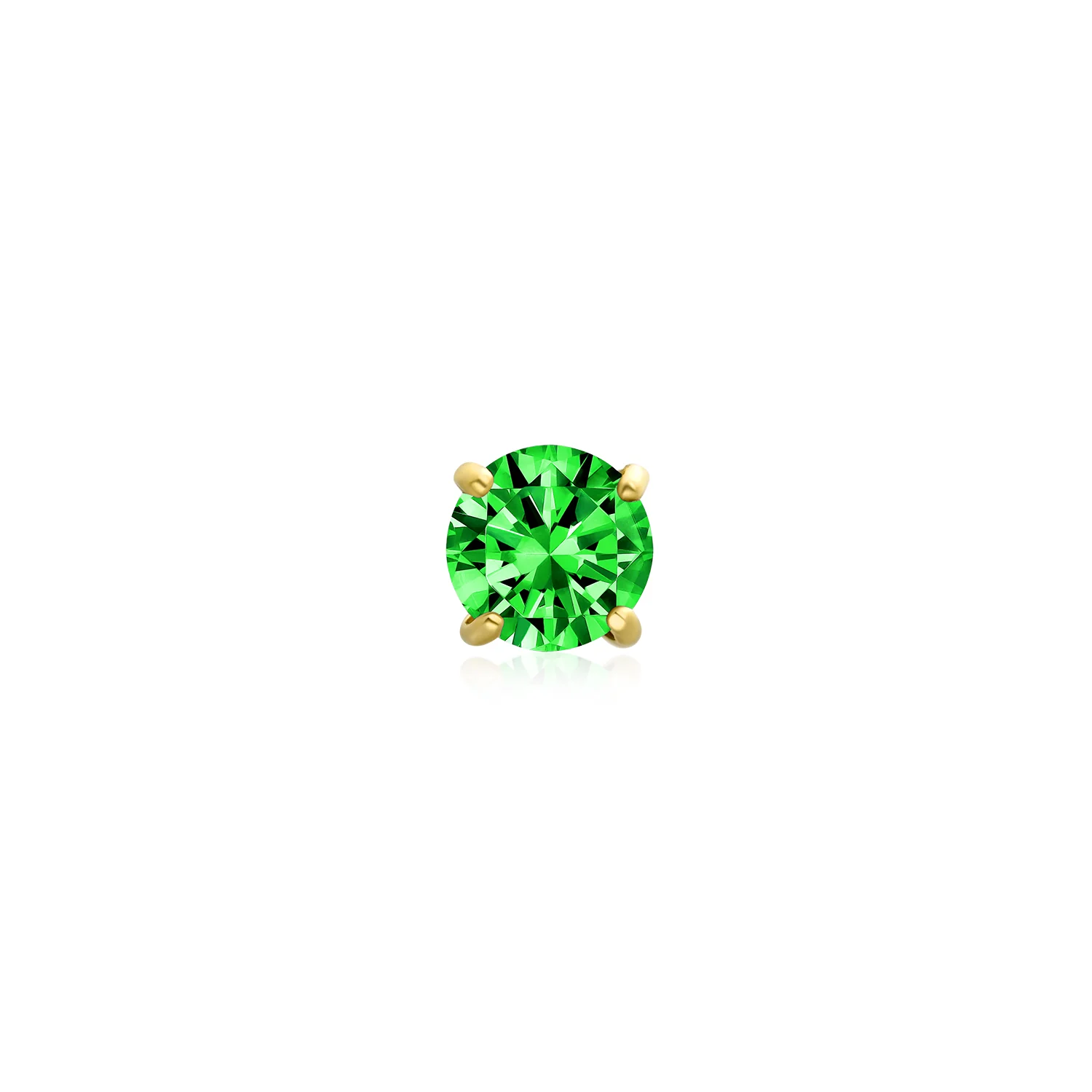 Tiny 3MM Blue Topaz Solitaire CZ Cartilage 1 Stud Earring Yellow 14K Gold Screwback - Image 21