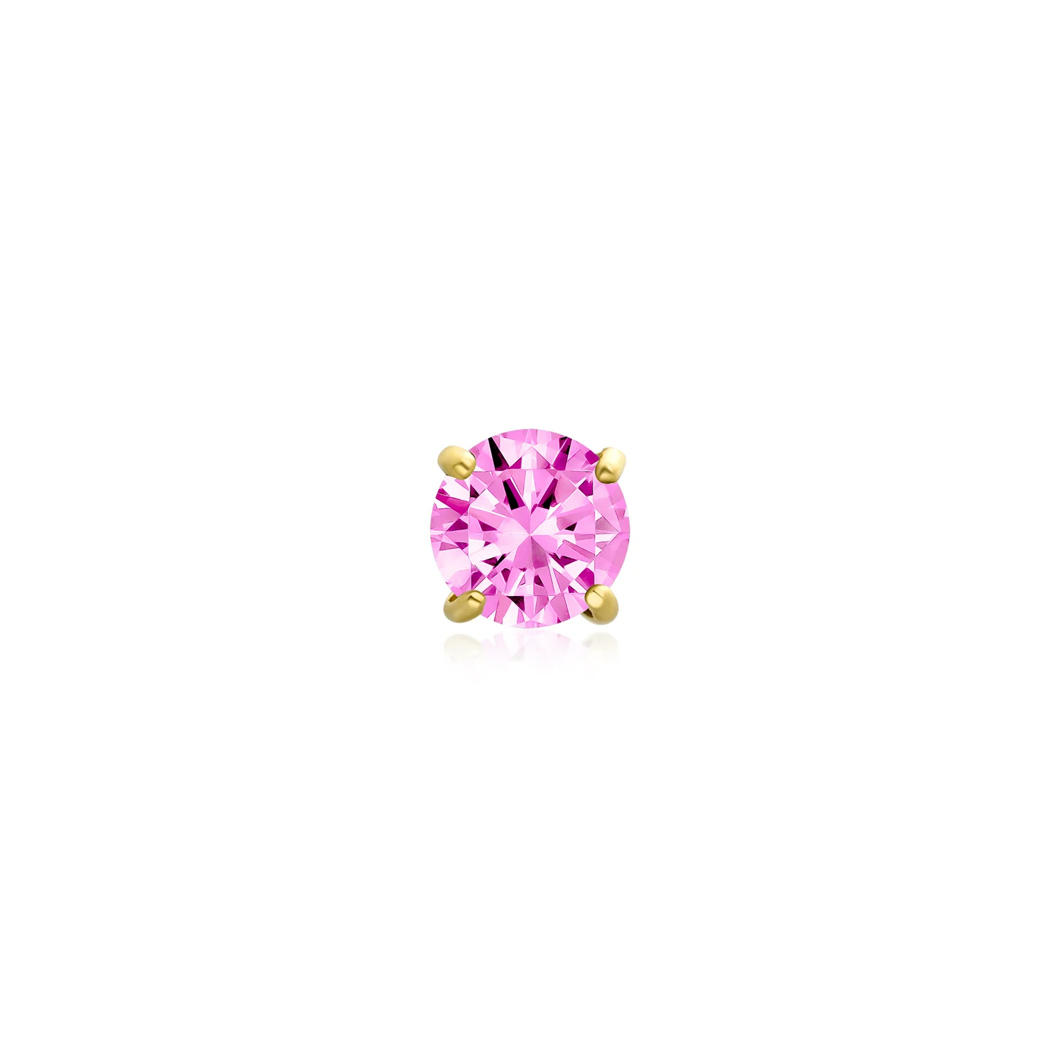 Tiny 3MM Blue Topaz Solitaire CZ Cartilage 1 Stud Earring Yellow 14K Gold Screwback - Image 24