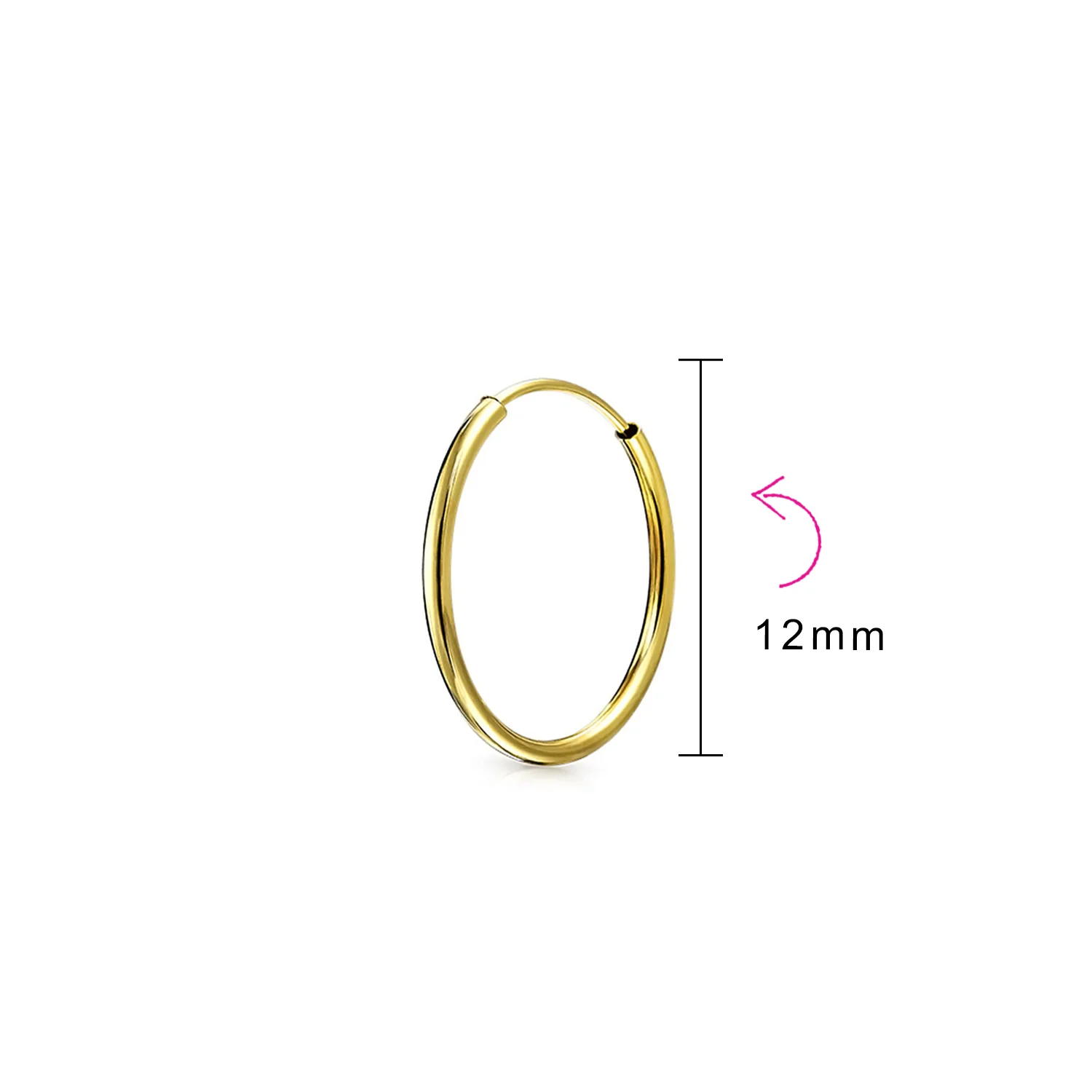 Minimalist 14K Gold Cartilage Ear Stud Hoop for Tragus Conch Daith Piercing - Image 4