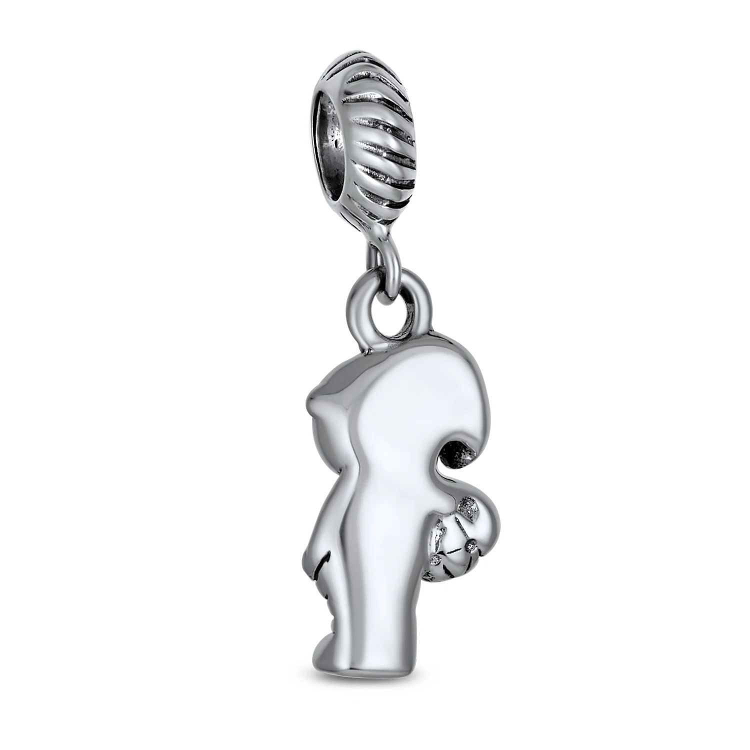 Cartoon Cheerleader Soccer Player Dangle Charm Bead Sterling Silver for Bracelet - Image 2