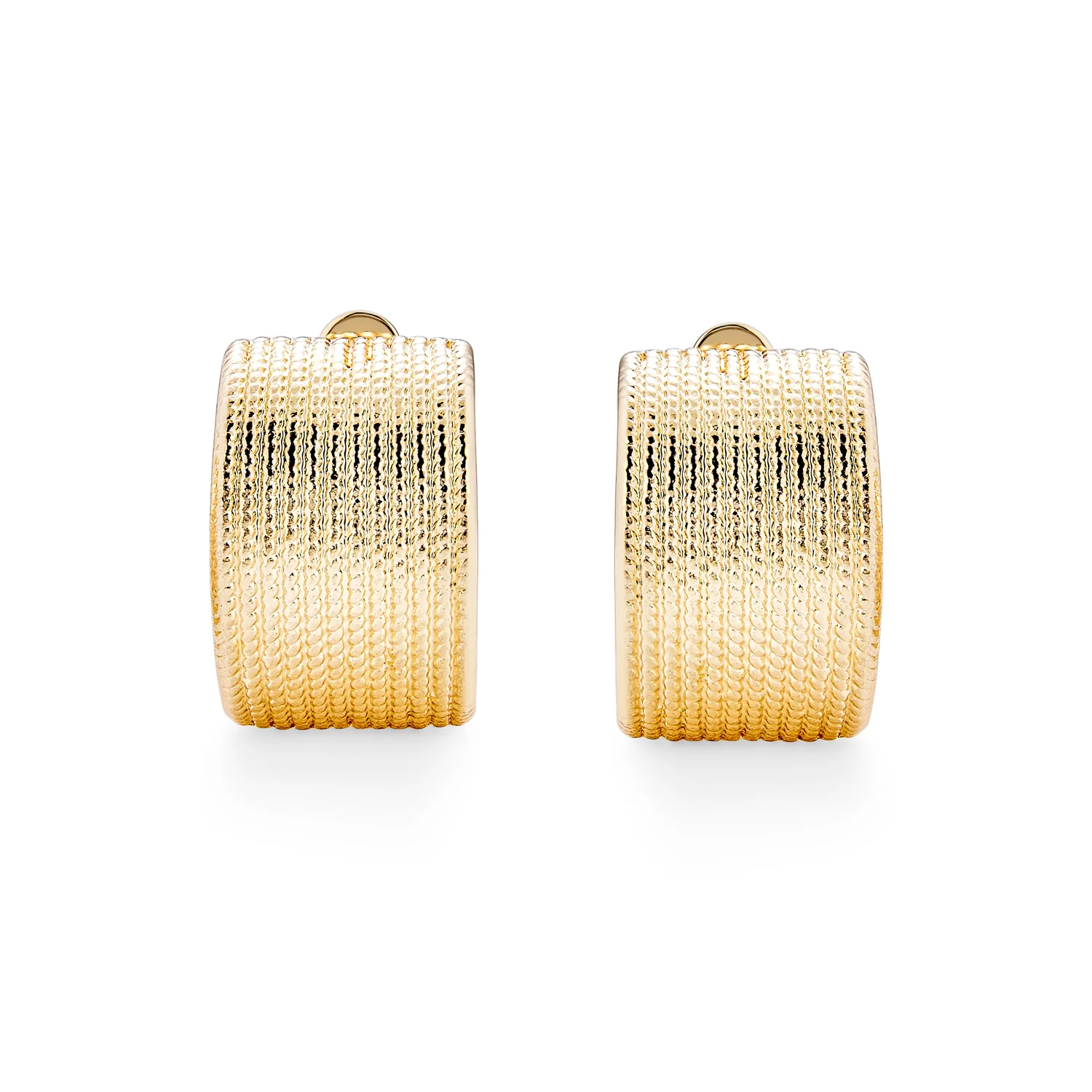 Casual Twisted Wide Half Hoop Clip-On Earrings for Non-Pierced Ears SilverGold - Image 3
