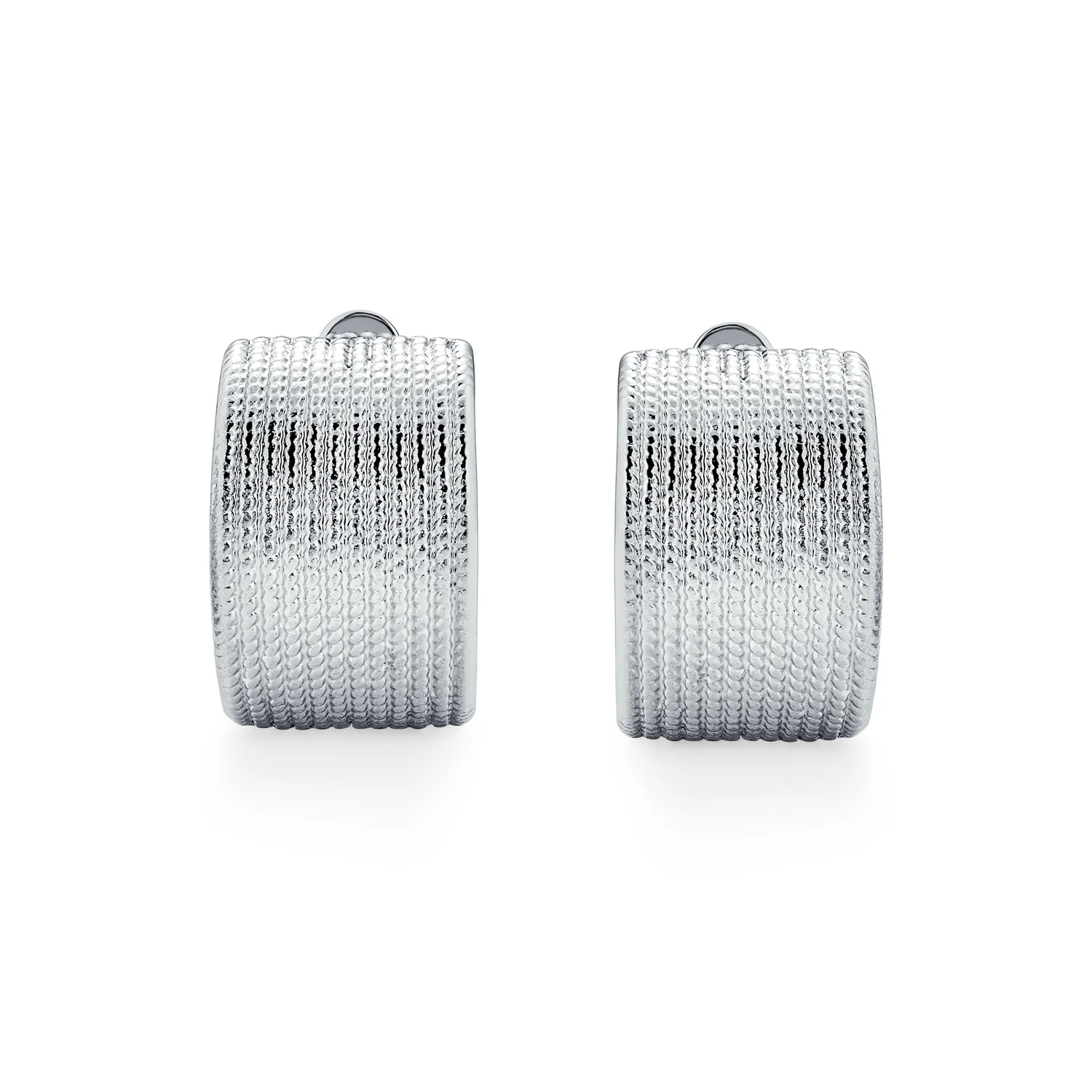 Casual Twisted Wide Half Hoop Clip-On Earrings for Non-Pierced Ears SilverGold - Image 4