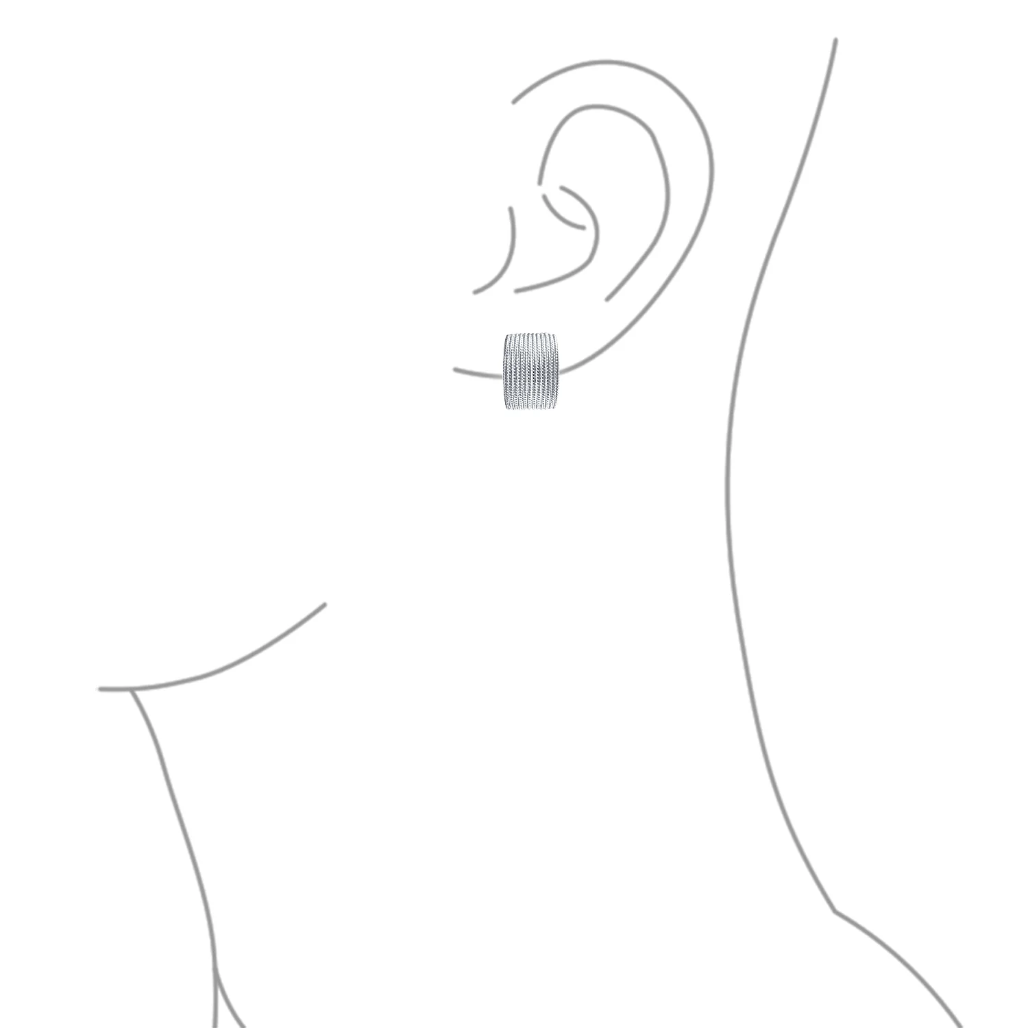 Casual Twisted Wide Half Hoop Clip-On Earrings for Non-Pierced Ears SilverGold - Image 8