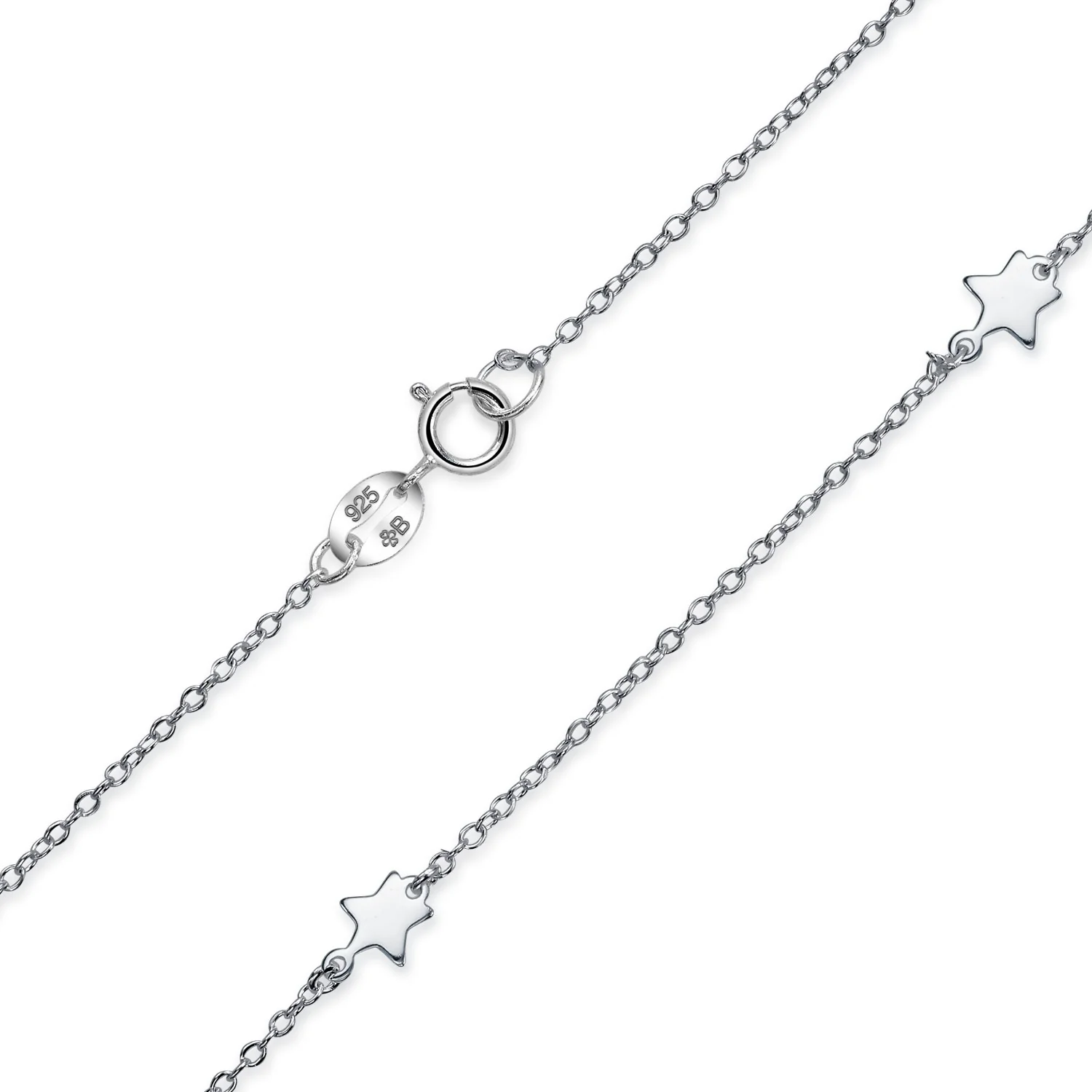 Dainty Celestial Multi Star Strand Necklace in Sterling Silver USA Patriotic Design - Image 3