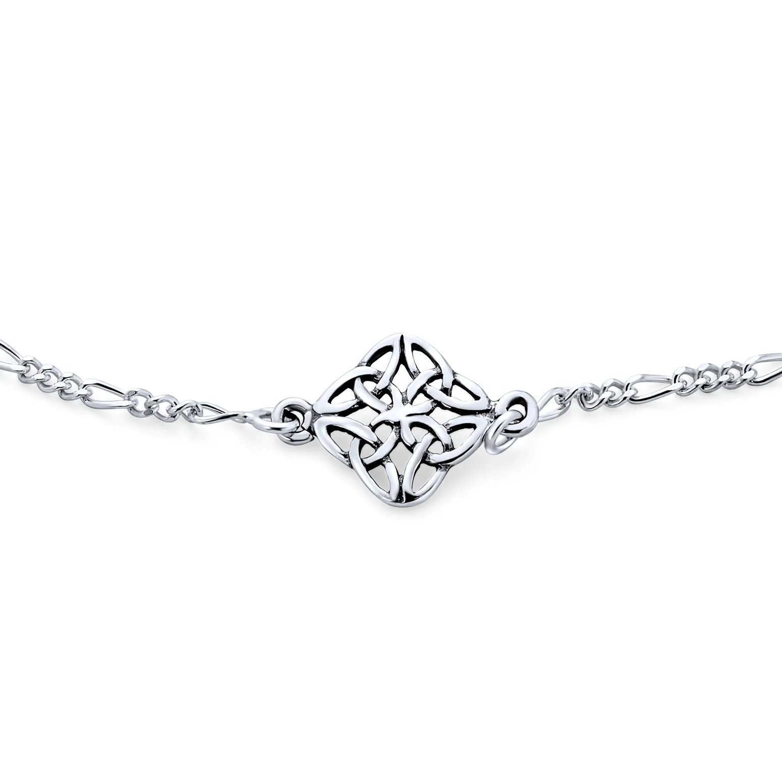 Celtic Love Knot Anklet Ankle Bracelet Sterling Silver Triquetra Design - Image 2