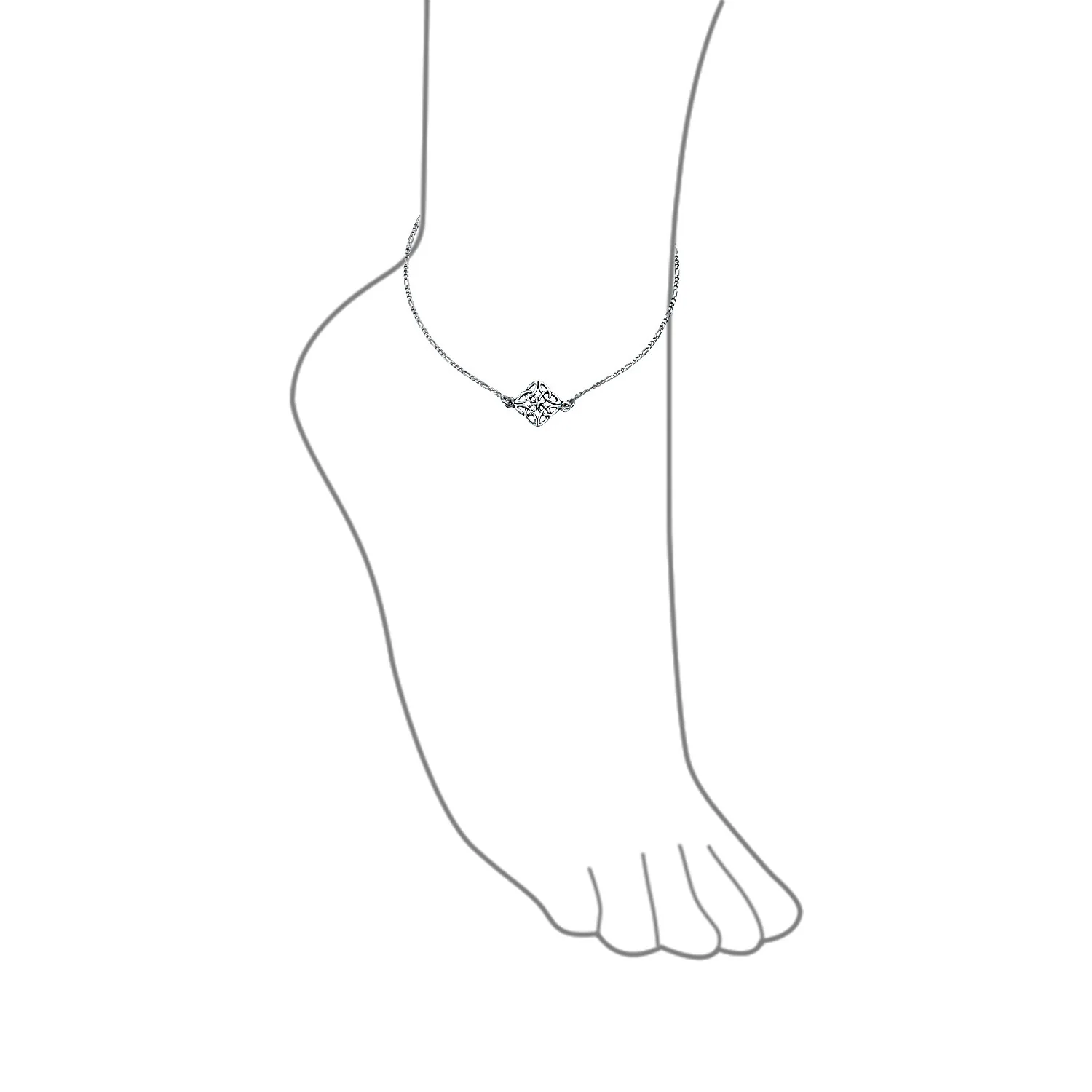 Celtic Love Knot Anklet Ankle Bracelet Sterling Silver Triquetra Design - Image 3