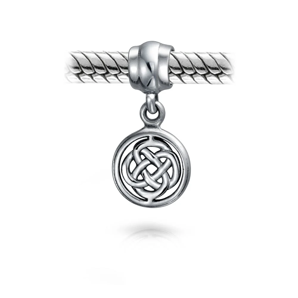 Set of 2 Romantic Celtic Love Knot Infinity Dangle Charm Bead Sterling Silver - Image 3