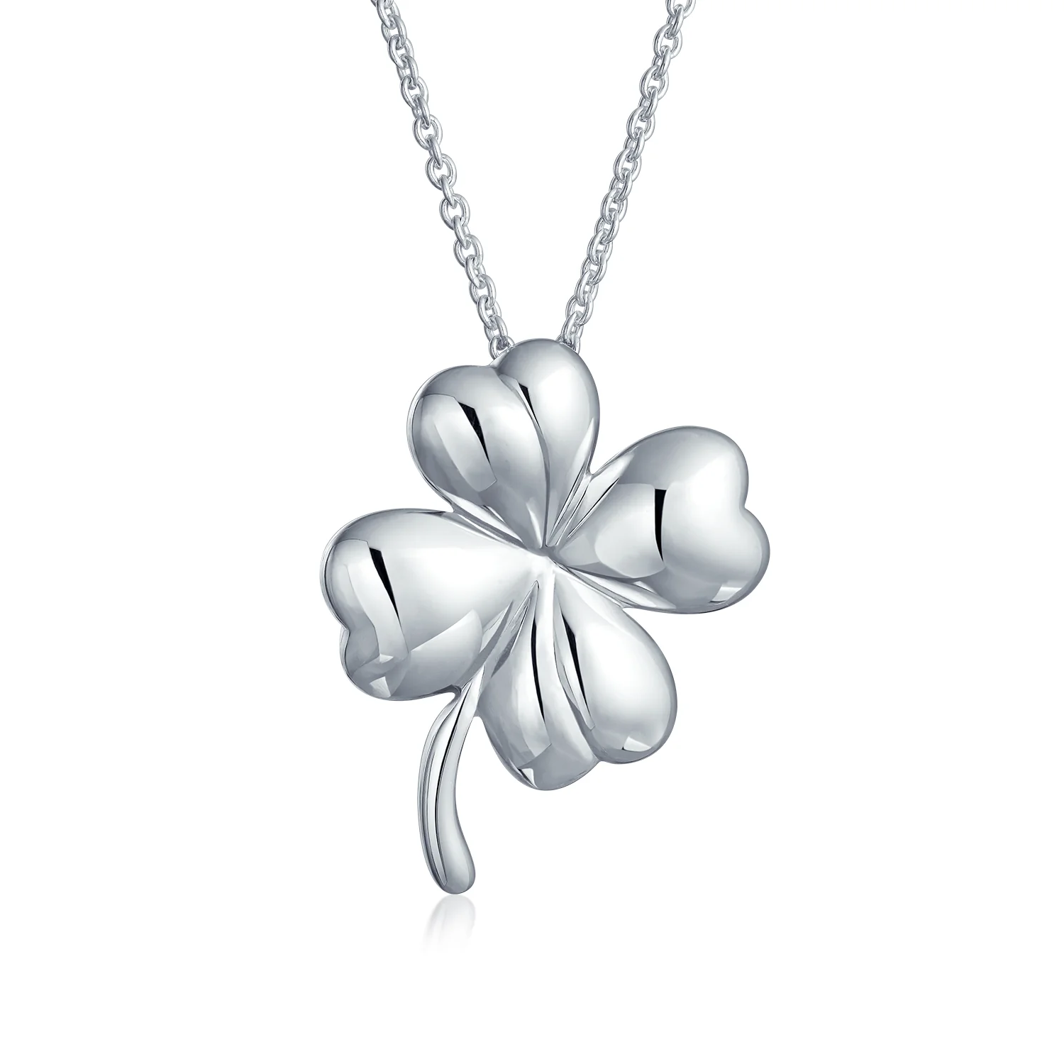 Celtic Shamrock Four Leaf Clover Pendant Necklace 14K Gold