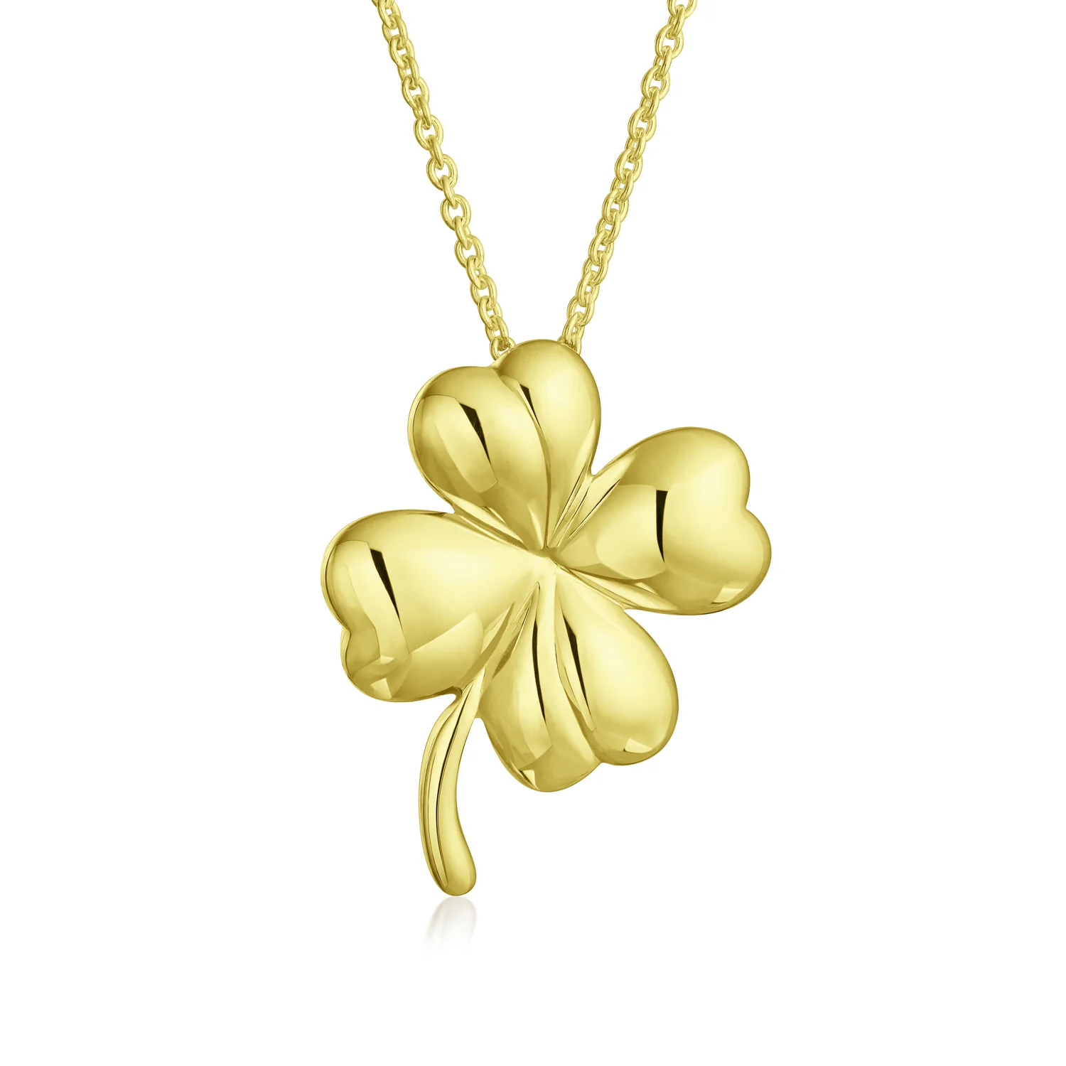 Celtic Shamrock Four Leaf Clover Pendant Necklace 14K Gold - Image 2