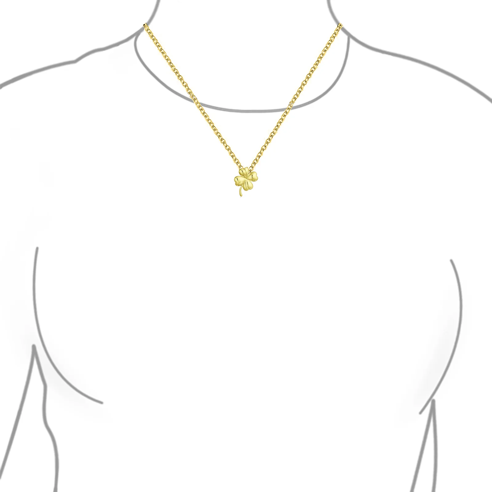 Celtic Shamrock Four Leaf Clover Pendant Necklace 14K Gold - Image 4