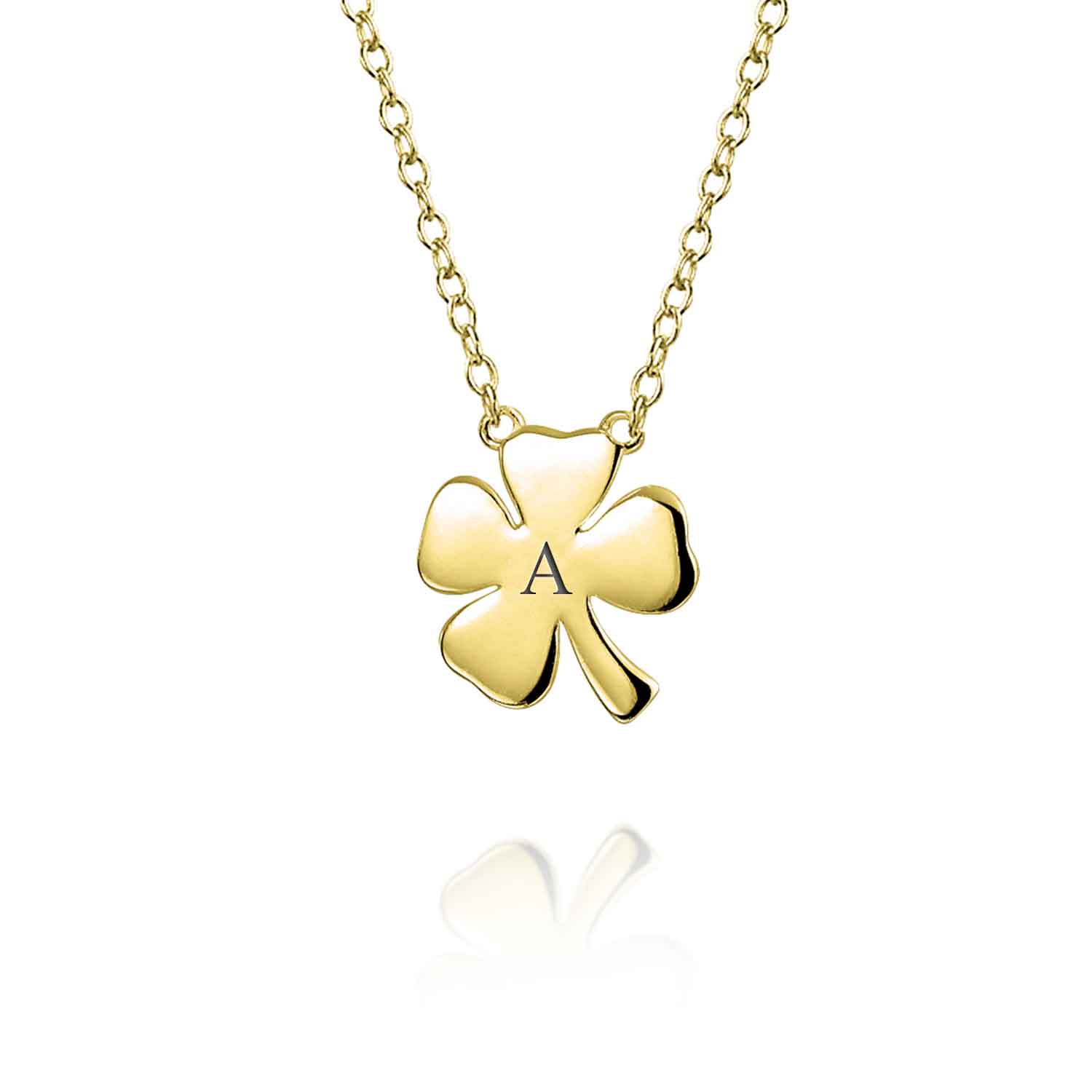 Celtic Shamrock Good Luck Charm Clover Pendant Necklace 14K Gold Plated Silver - Image 4