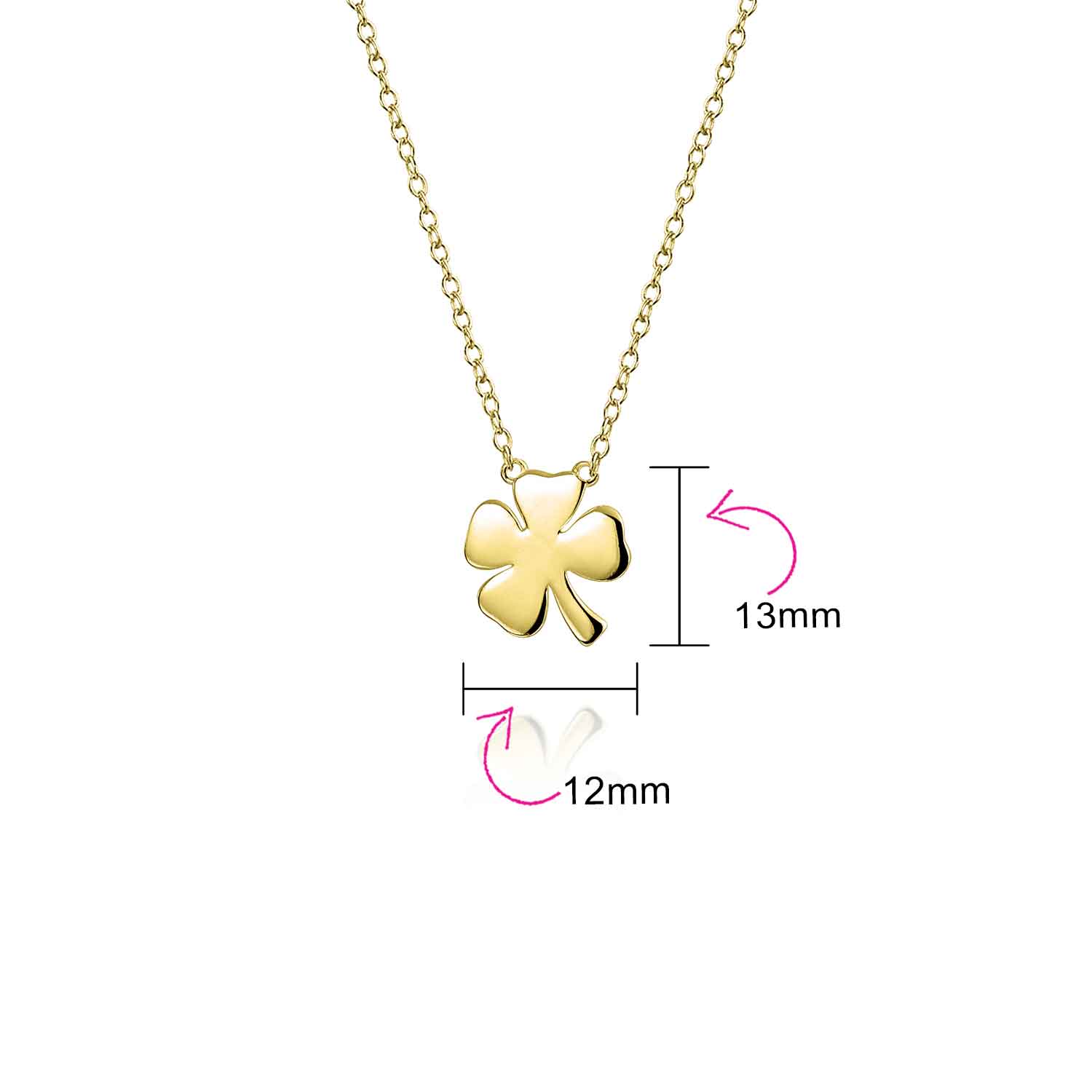 Celtic Shamrock Good Luck Charm Clover Pendant Necklace 14K Gold Plated Silver - Image 8