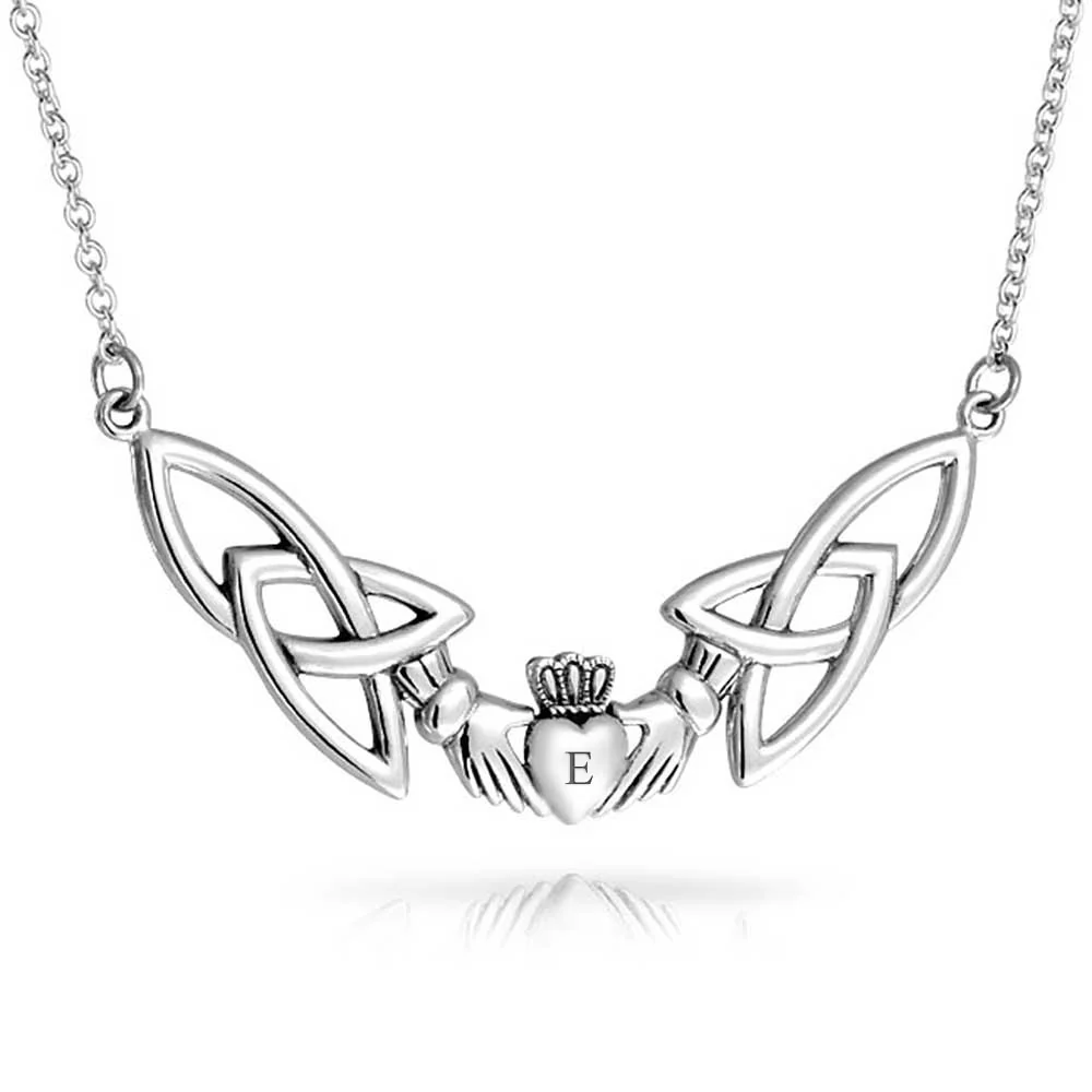 Romantic Celtic Claddagh Collar Necklace Trinity Love Knot Friendship .925 Sterling Silver Gift - Image 4