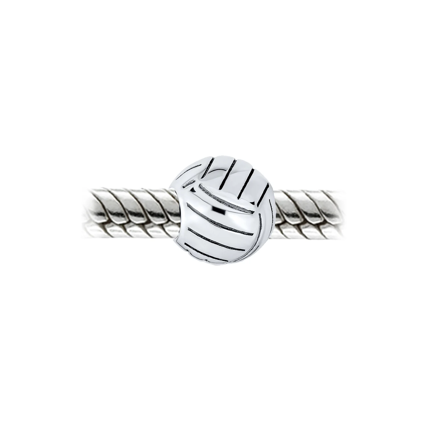 Volleyball Charm Bead Sterling Silver for European Bracelets - Image 2