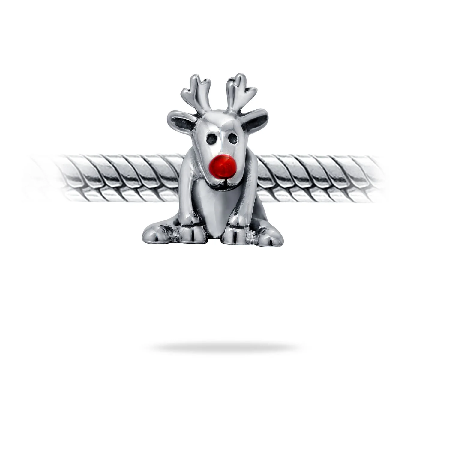 Caribou Elk Christmas Charm Bead Sterling Silver for European Bracelets - Image 2