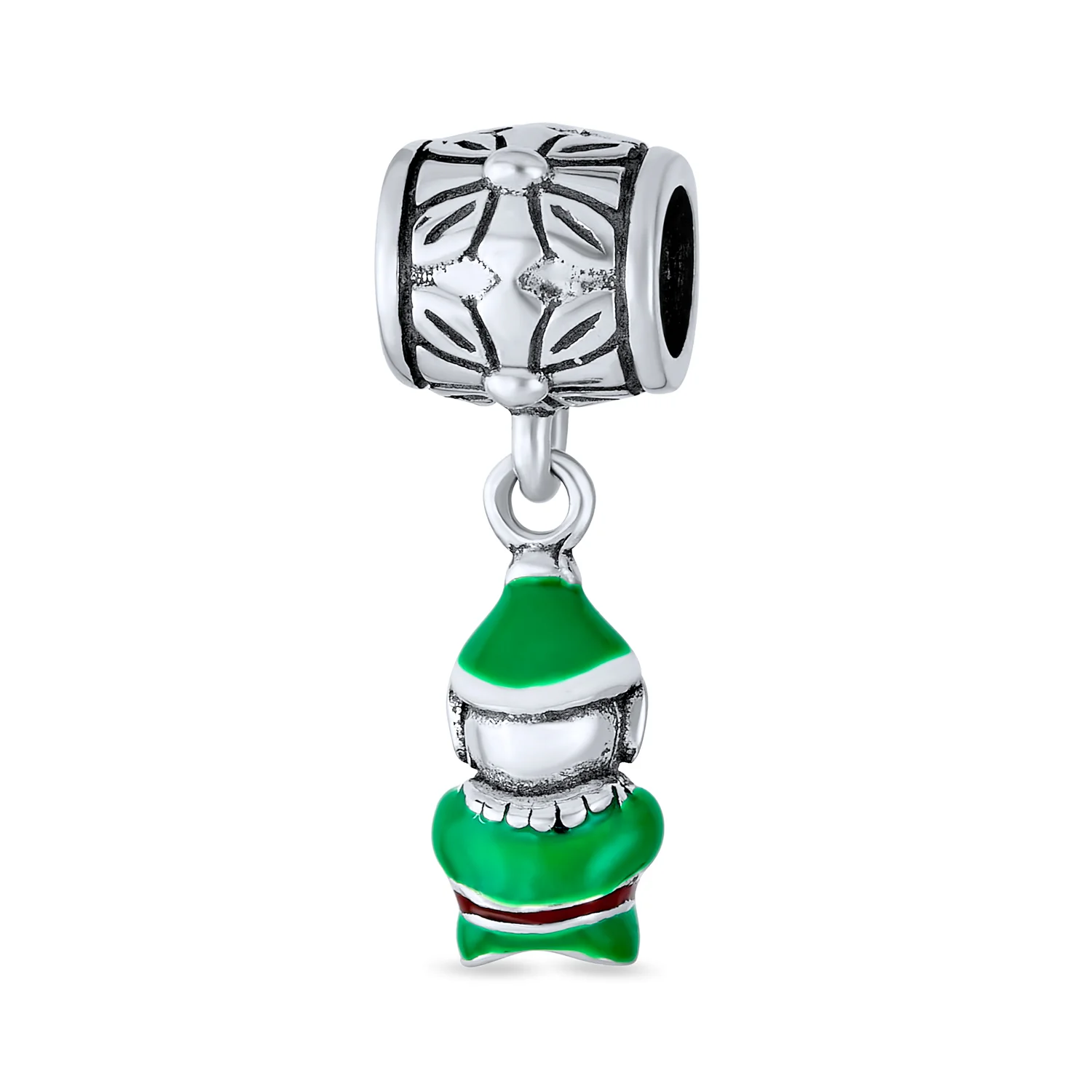 Christmas Charm Bead Santa Helper Elf Enamel for Bracelet Sterling Silver - Image 2