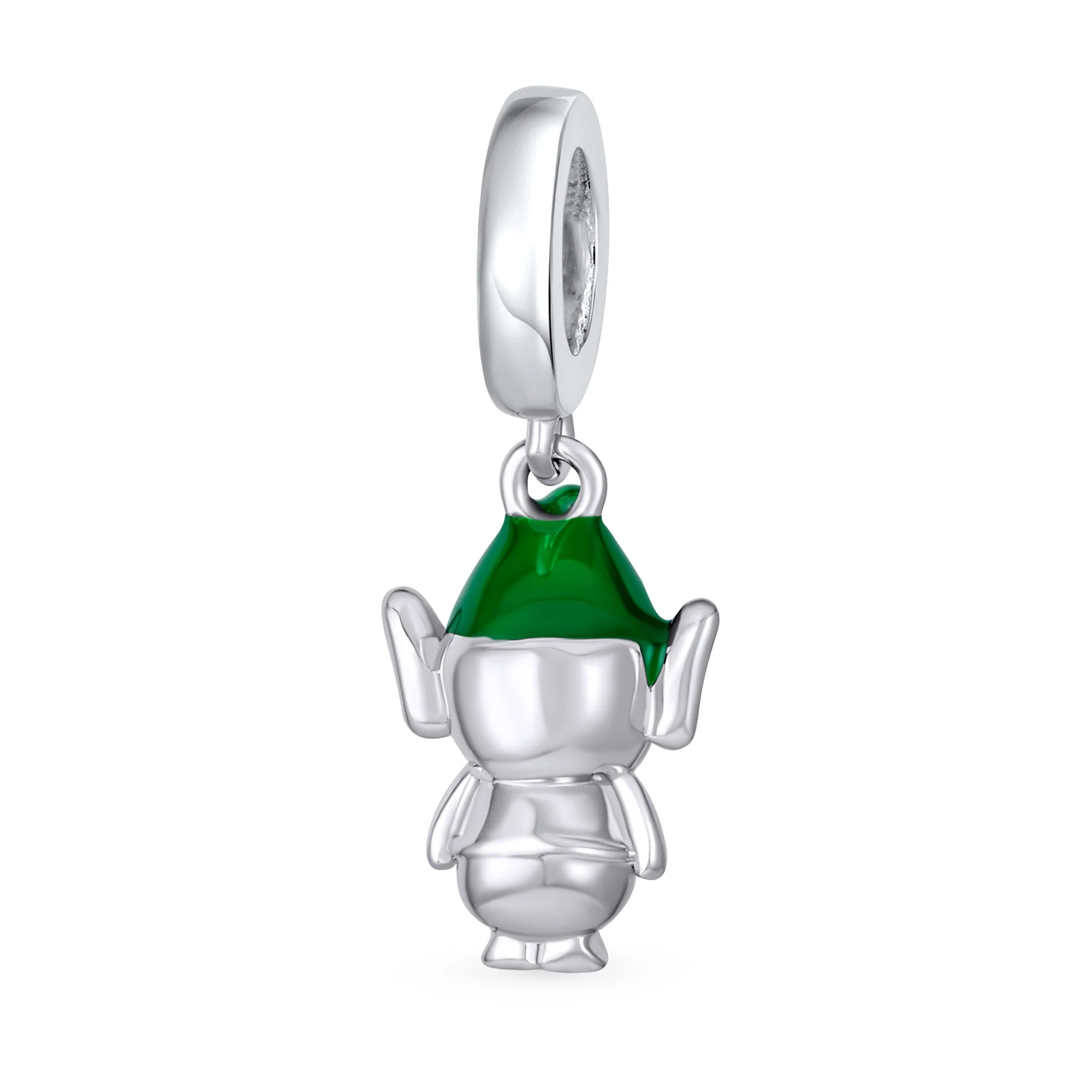Christmas Charm Bead Santa Helper Elf Enamel Silver for European Bracelet - Image 2