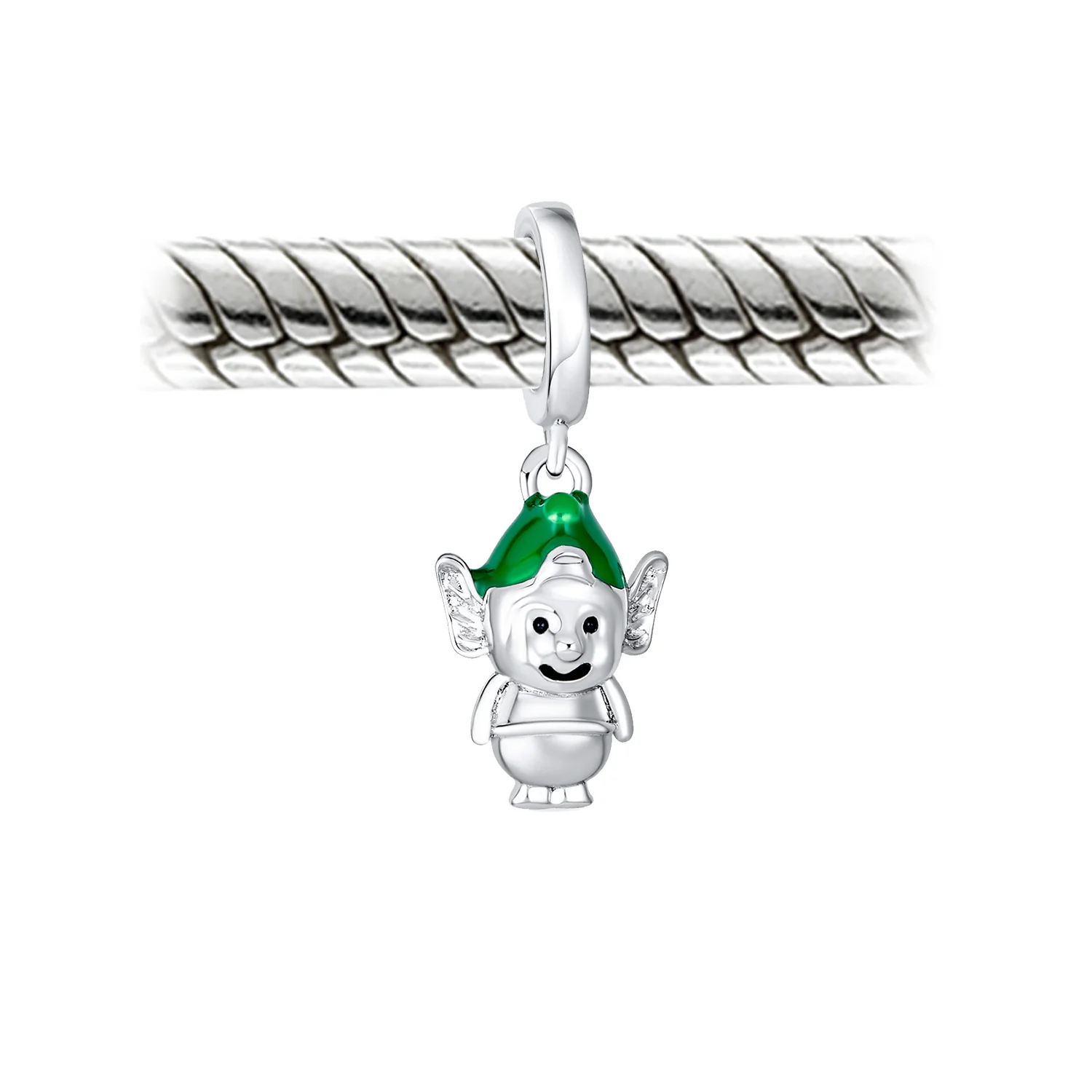 Christmas Charm Bead Santa Helper Elf Enamel Silver for European Bracelet - Image 3