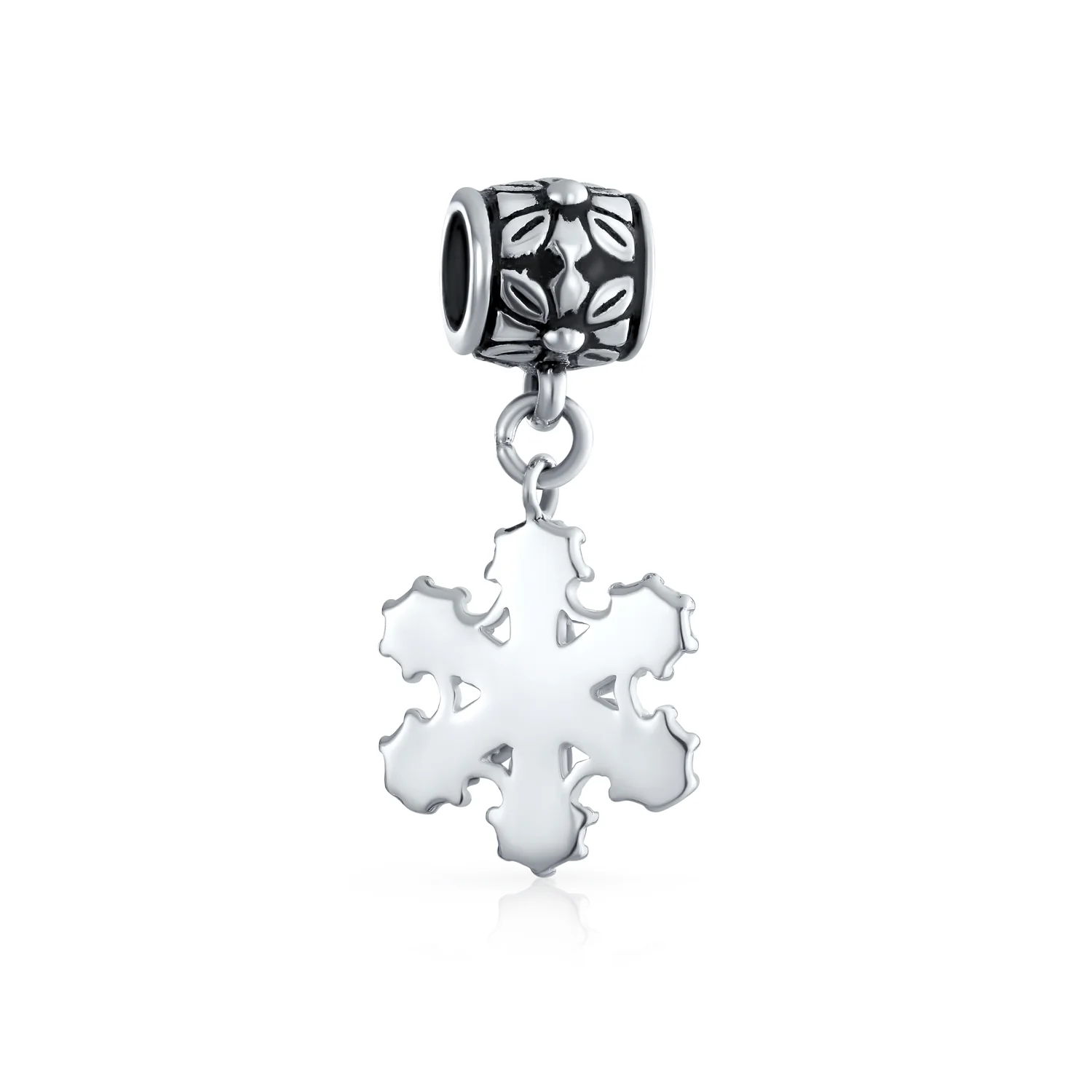 Christmas Charm Bead Snowflake Crystal Dangle for Bracelets - Image 2