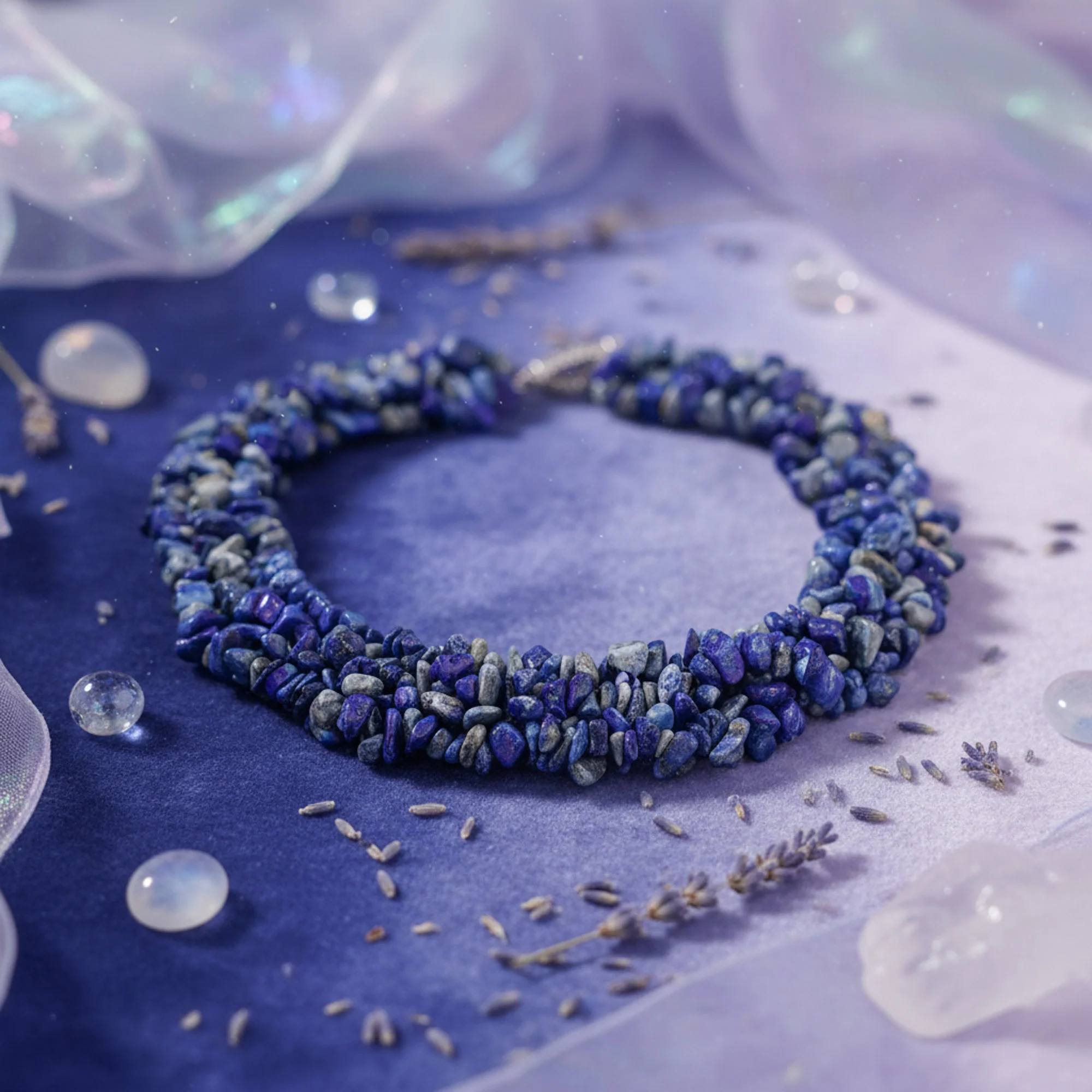 Chunky Gemstone Cluster Multi Strand Bib Collar Necklace with Amethyst & Quartz - Image 21