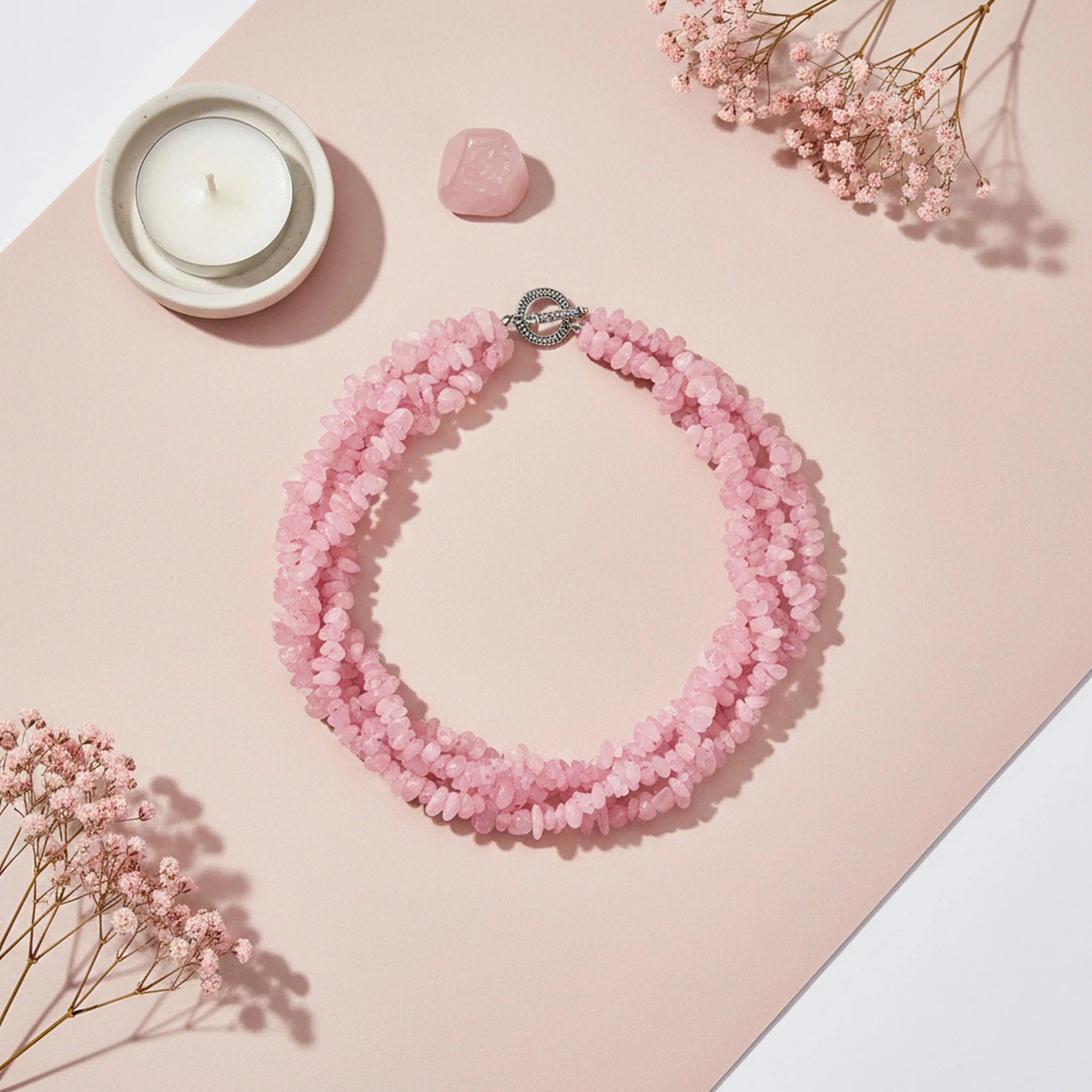 Chunky Gemstone Cluster Multi Strand Bib Collar Necklace with Amethyst & Quartz - Image 24