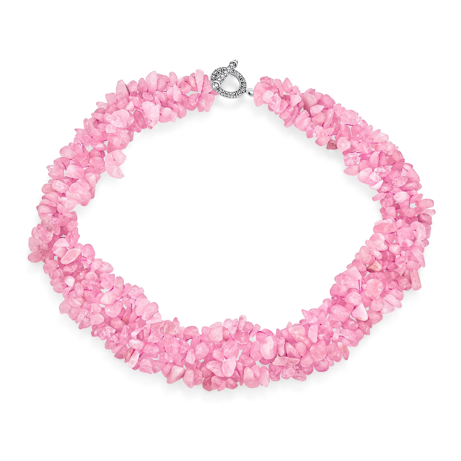 Chunky Gemstone Cluster Multi Strand Bib Collar Necklace with Amethyst & Quartz - Image 8