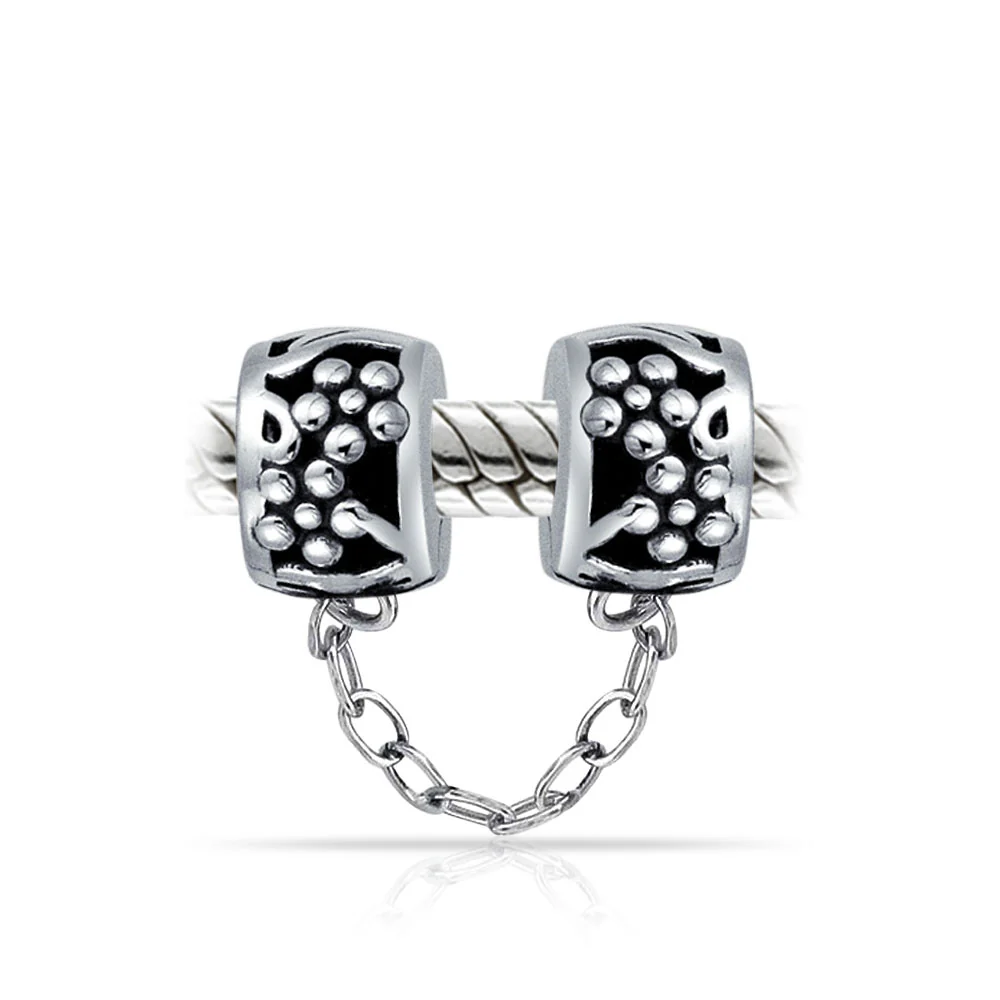 Double Safety Chain Clasp Spacer Charm Daisy Flower Bead for European Bracelet - Image 2