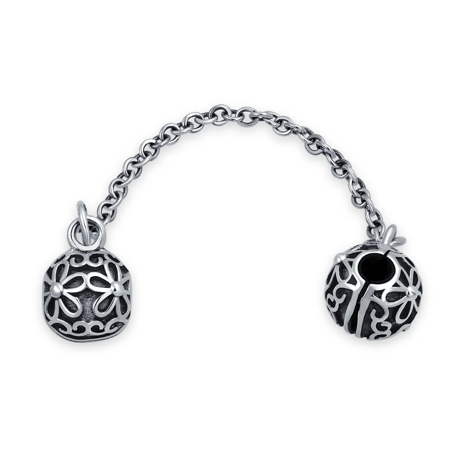 Double Daisy Clasp Spacer Charm: Floral Bouquet Safety Chain Bead for Bracelets - Image 2