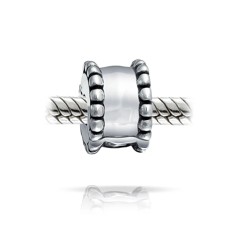 Sterling Silver Clasp Spacer Charm for European Bracelet - Edge Stopper Bead - Image 2