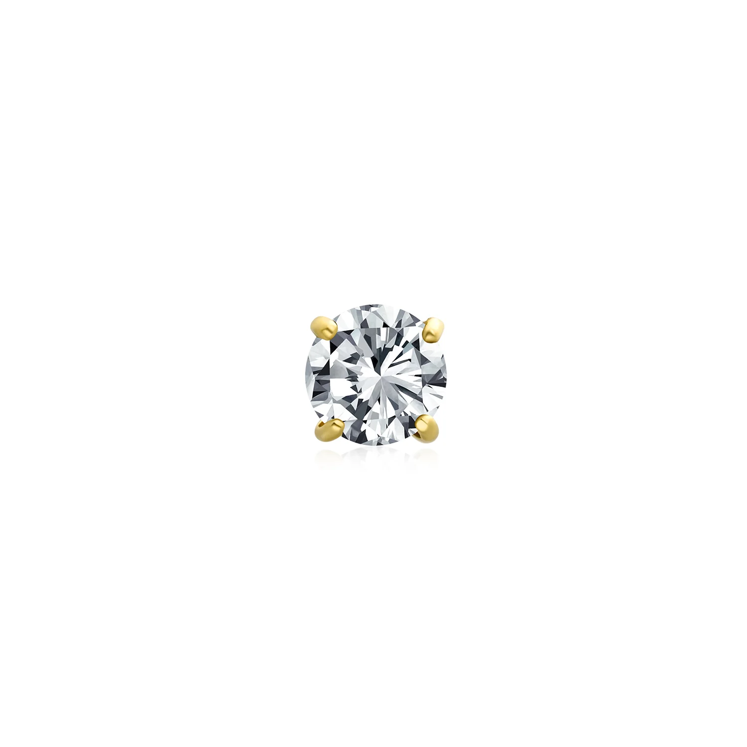 Classic 3-4 MM CZ Stud Earrings 14K Gold Oval Gemstones - Image 2