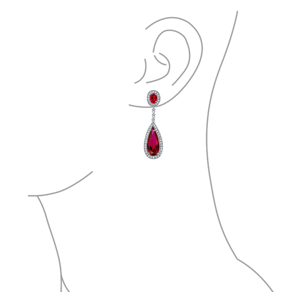 Classic Art Deco CZ Dangle Chandelier Earrings for Bridal Party Prom Silver - Image 8