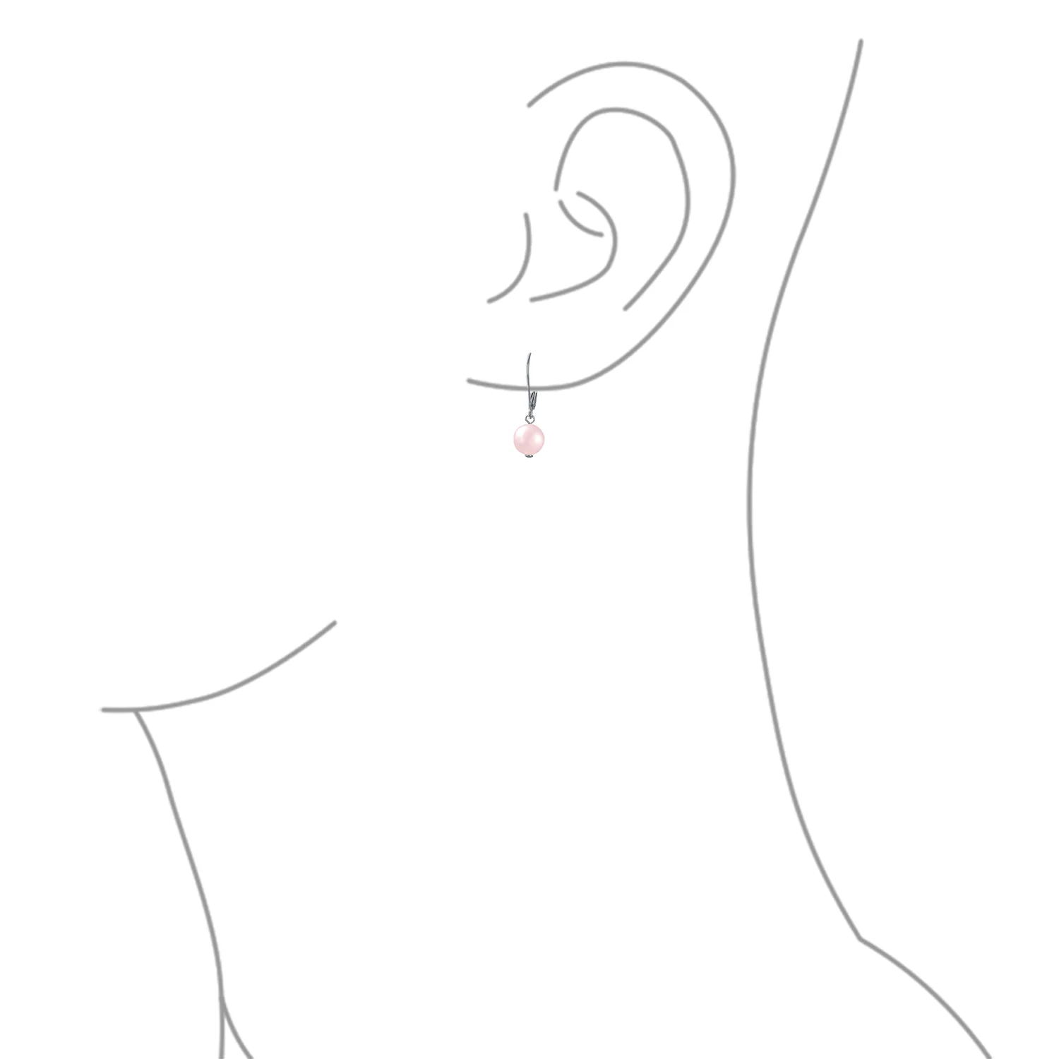 Classic Black White Pink Pearl Drop Ball Earrings Sterling Silver Leverback - Image 9