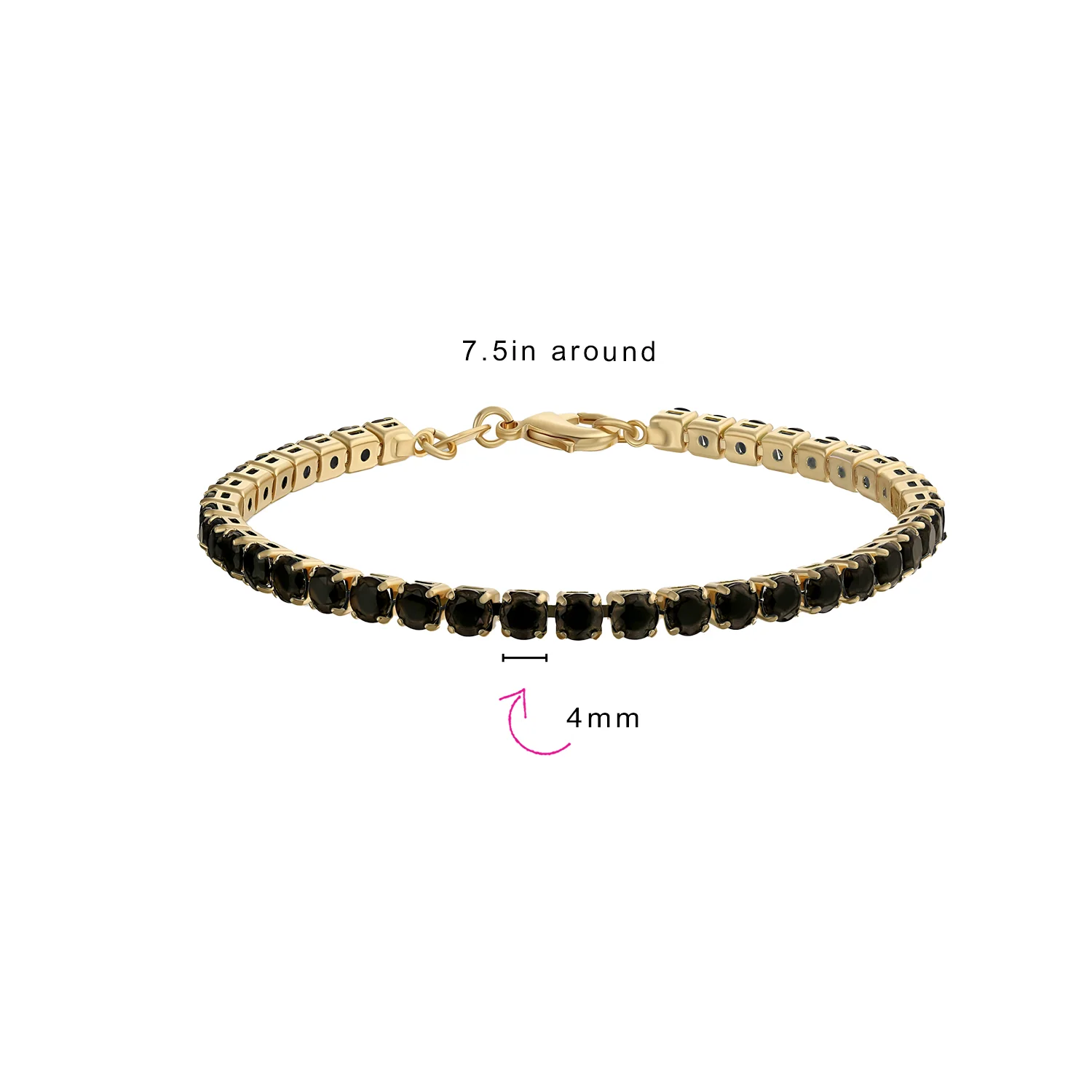 Classic 12CTW Prong Basket Set Solitaire Round Cubic Zirconia Cabochon CZ Tennis Bracelet Gold Plated 7.5 Inch - Image 13