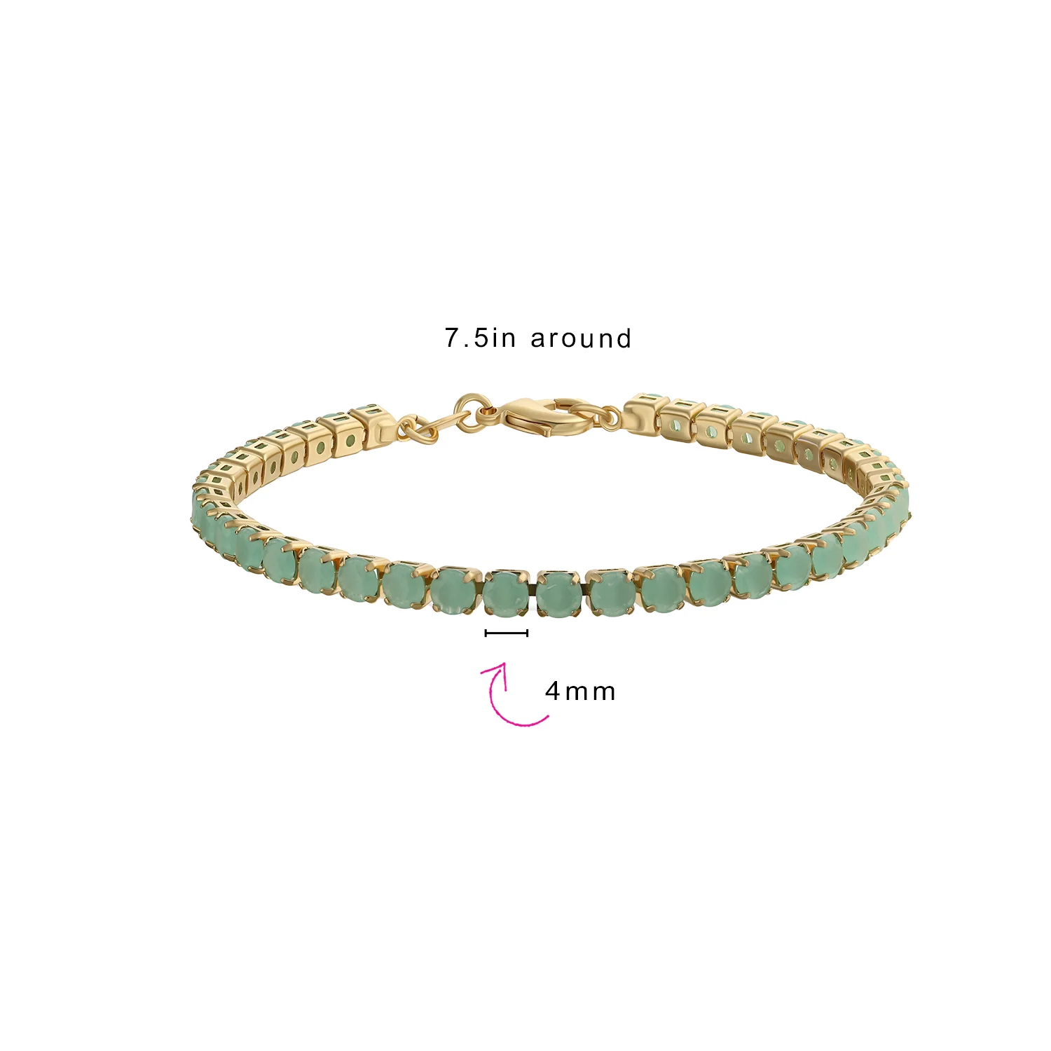 Classic 12CTW Prong Basket Set Solitaire Round Cubic Zirconia Cabochon CZ Tennis Bracelet Gold Plated 7.5 Inch - Image 15