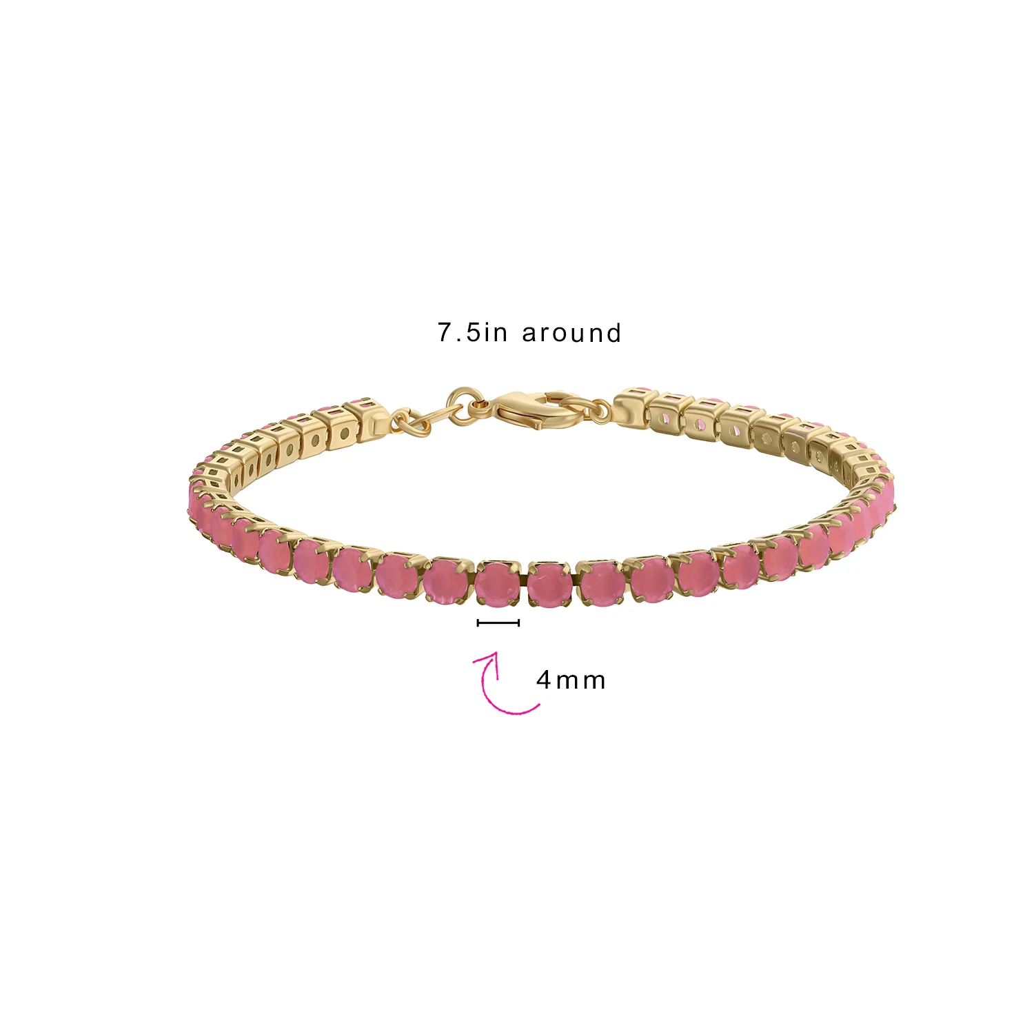 Classic 12CTW Prong Basket Set Solitaire Round Cubic Zirconia Cabochon CZ Tennis Bracelet Gold Plated 7.5 Inch - Image 18