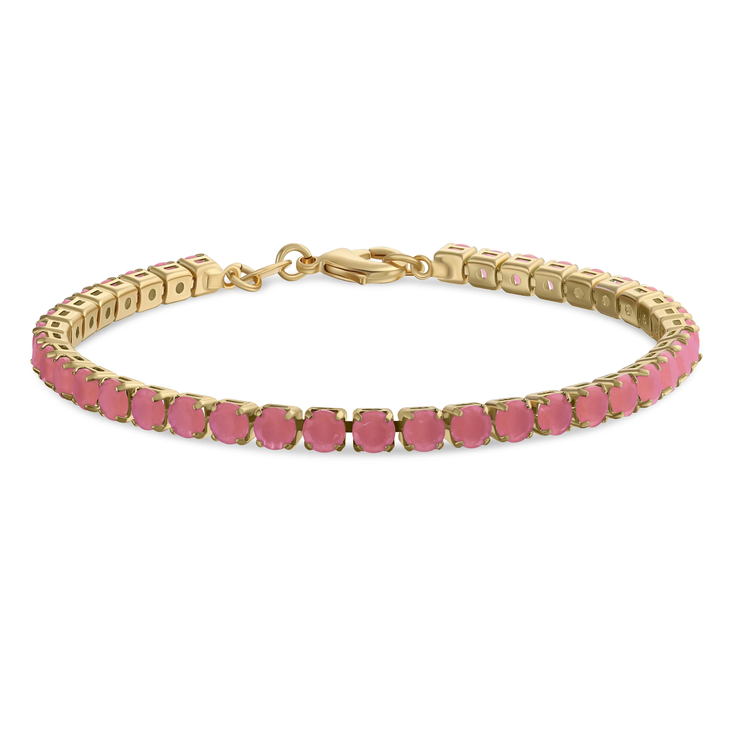 Classic 12CTW Prong Basket Set Solitaire Round Cubic Zirconia Cabochon CZ Tennis Bracelet Gold Plated 7.5 Inch - Image 6