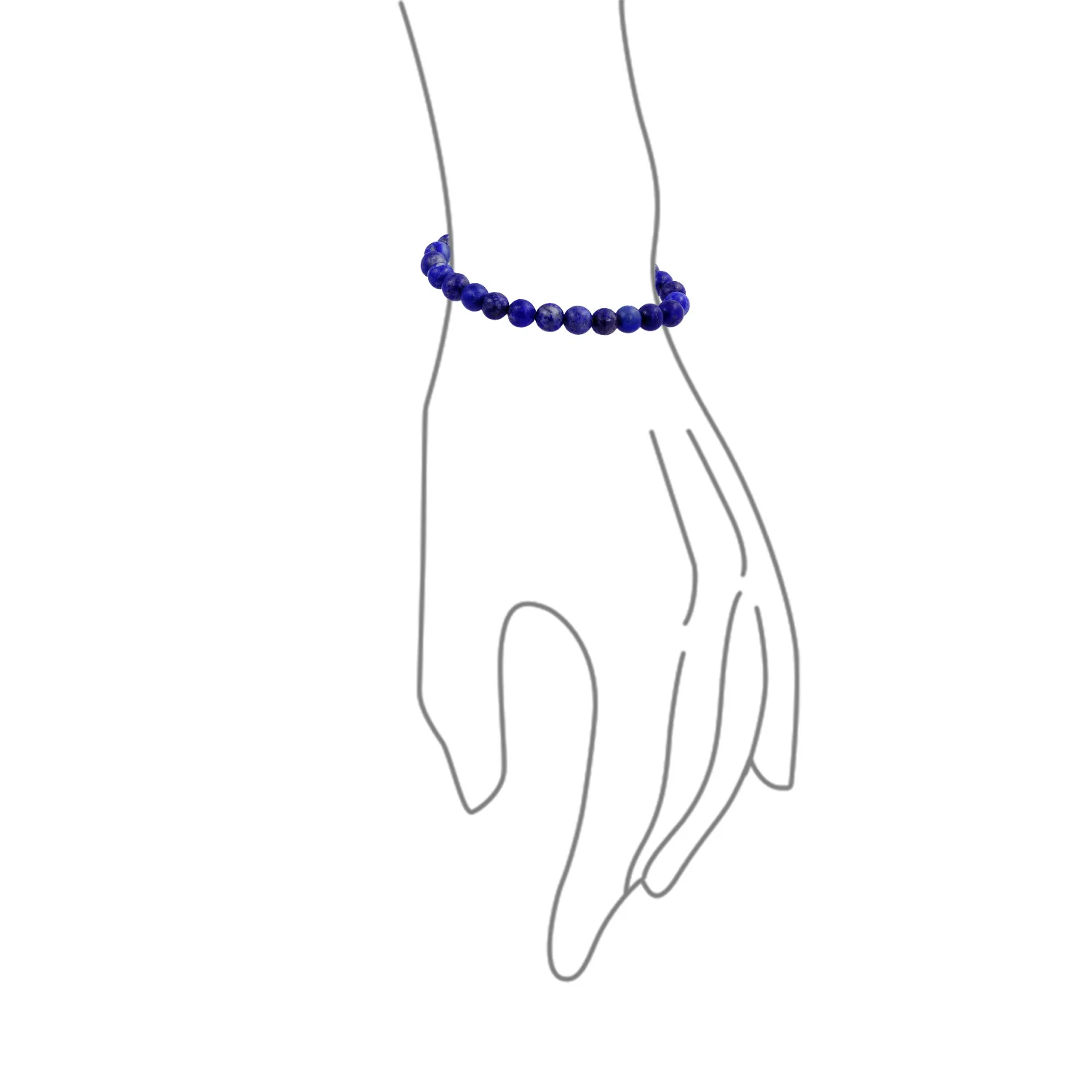 Classic Simulated Blue Lapis Lazuli 7MM Beads Strand Necklace & Bracelet Set - Image 6