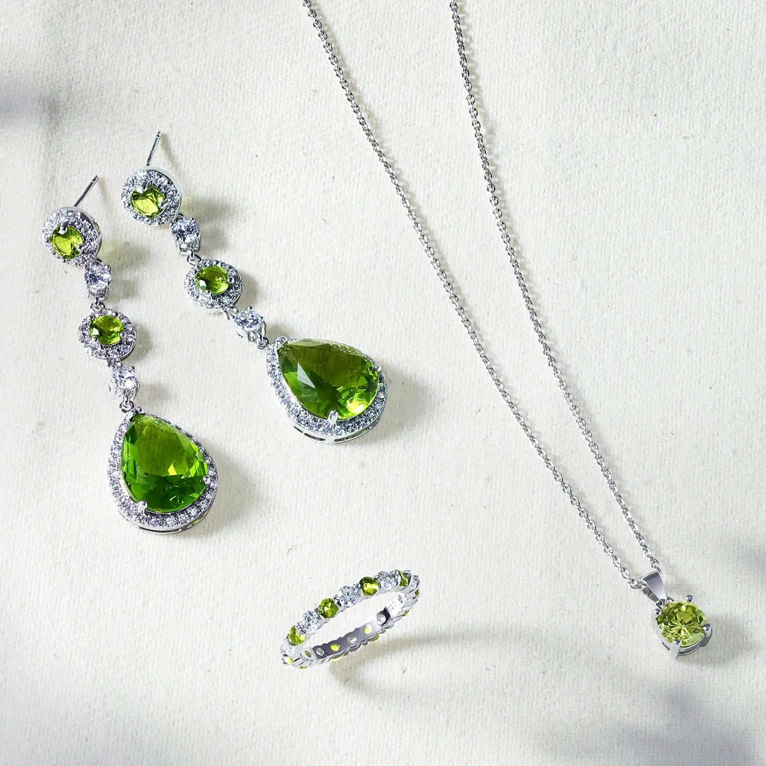 Cocktail Fashion Cubic Zirconia Halo Emerald Green CZ Large Statement Teardrop Chandelier Earrings - Image 5