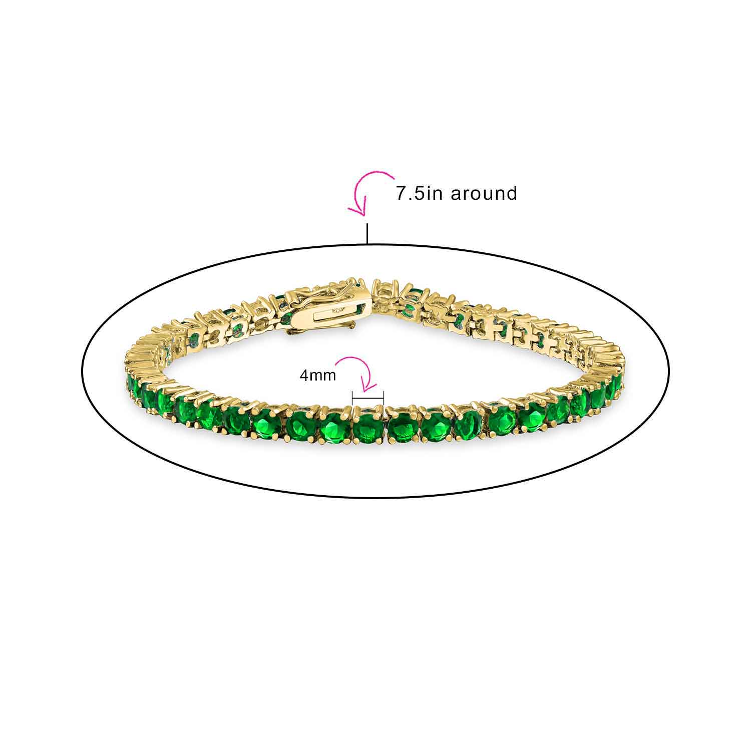 Classic 12CTW Cubic Zirconia Solitaire CZ Tennis Bracelet Gold Plated 7.5 Inch - Image 16