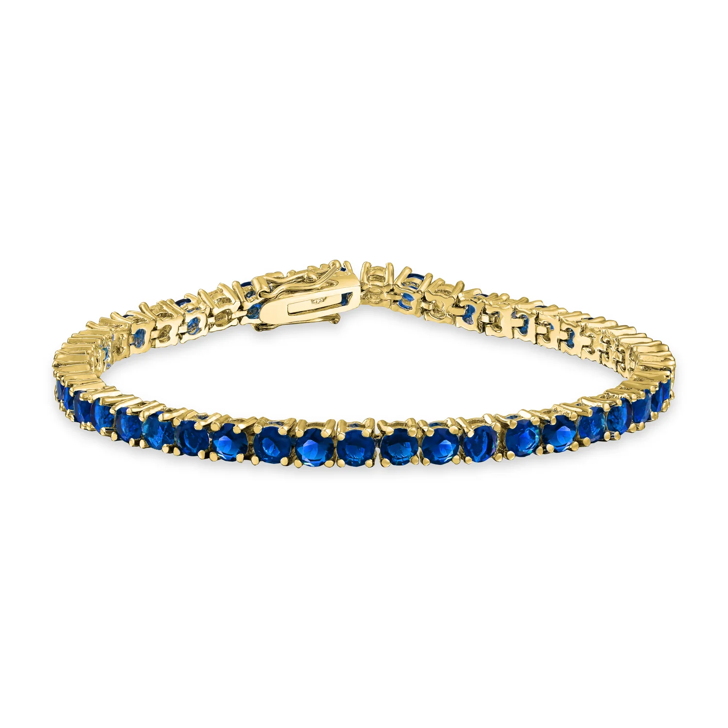 Classic 12CTW Cubic Zirconia Solitaire CZ Tennis Bracelet Gold Plated 7.5 Inch - Image 5