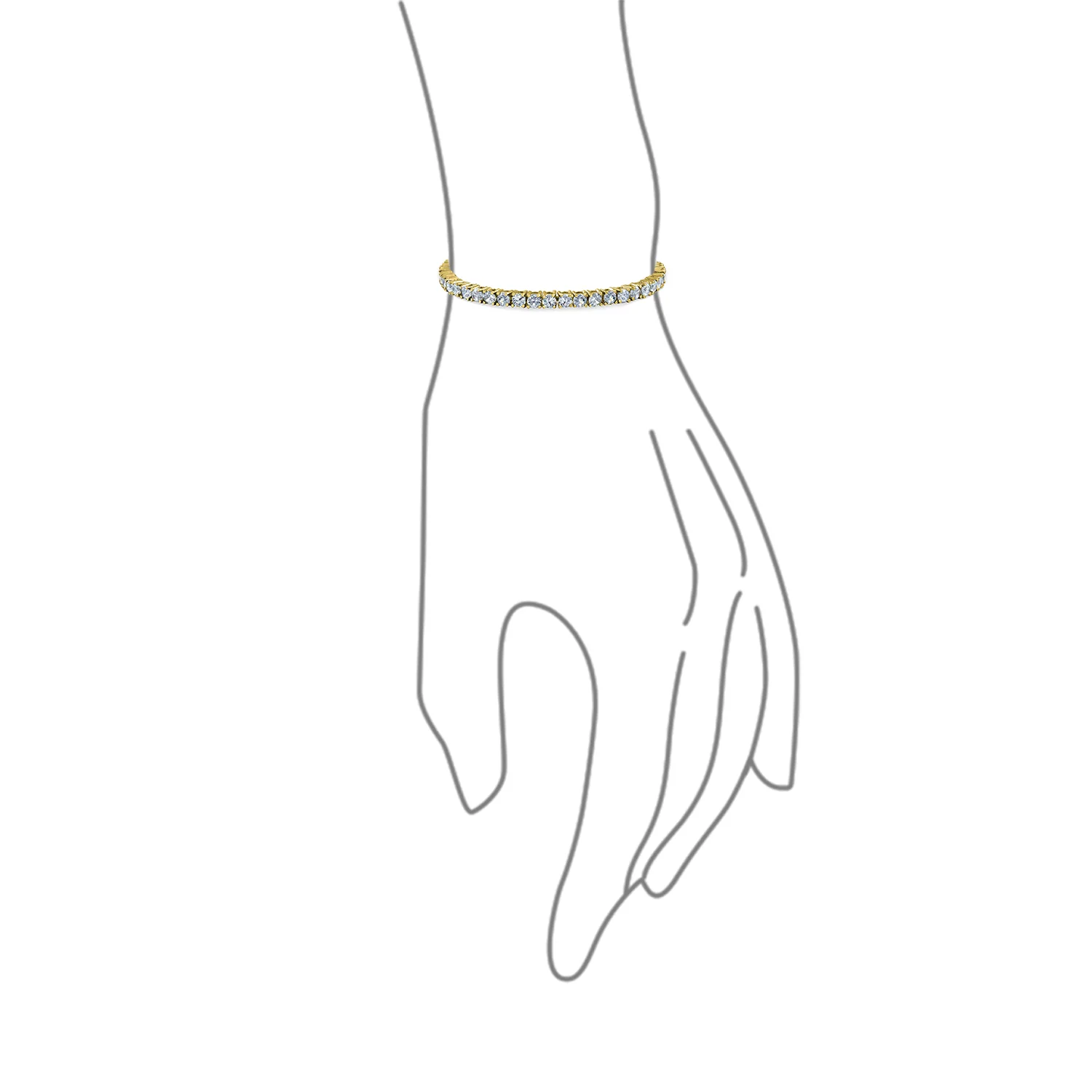Classic 12CTW Cubic Zirconia Solitaire CZ Tennis Bracelet Gold Plated 7.5 Inch - Image 8