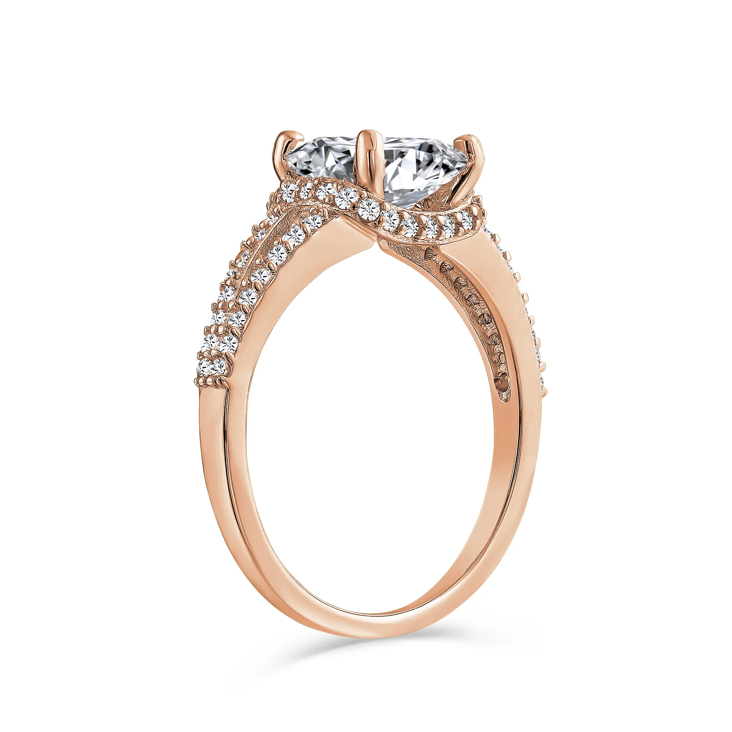 3CT CZ Solitaire Square Cushion Cut Engagement Ring Split Shank Band .925 Sterling Silver - Image 4