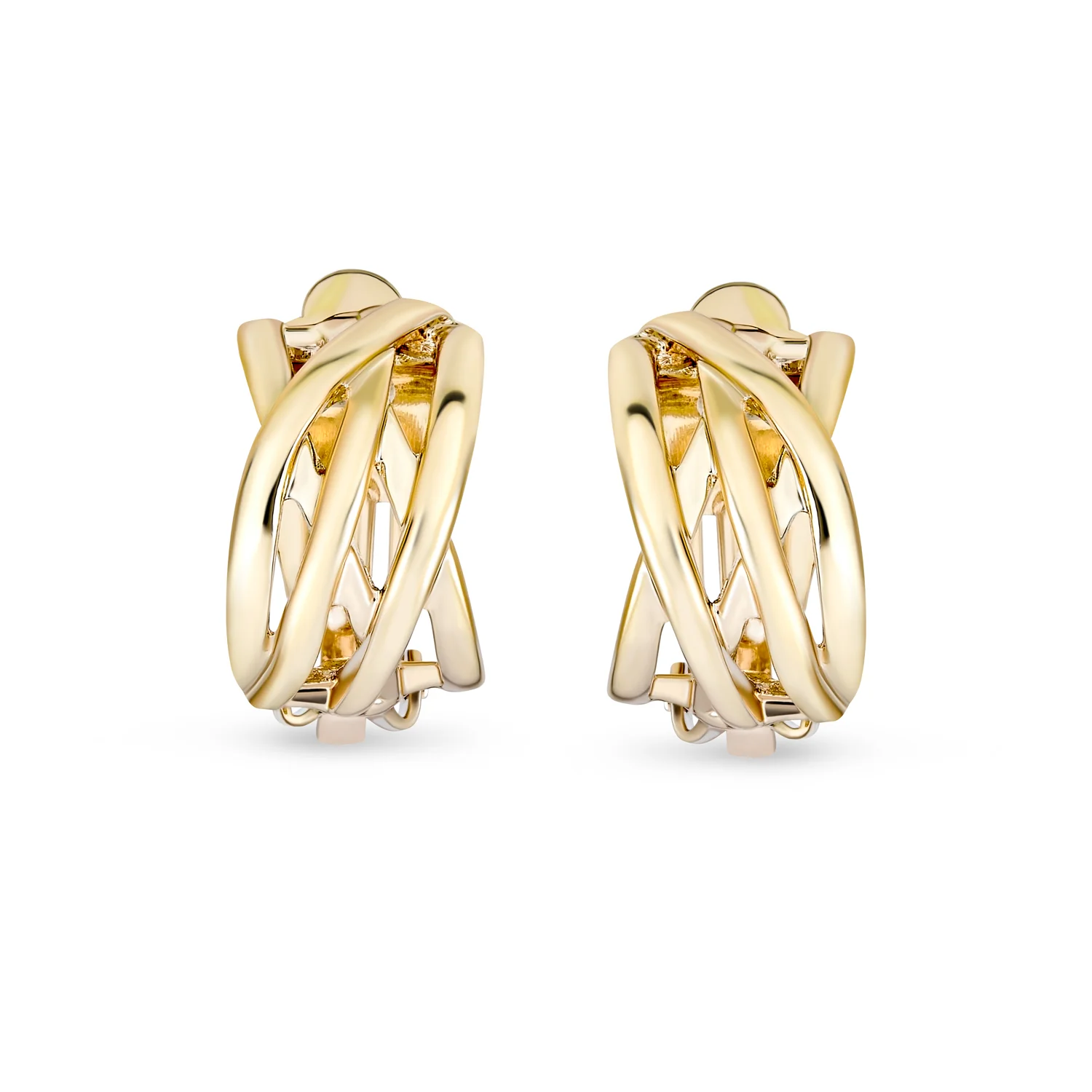 Classic Celtic Knot Clip-On Earrings Two Tone For Non-Pierced Ears Gold Plated - Image 9