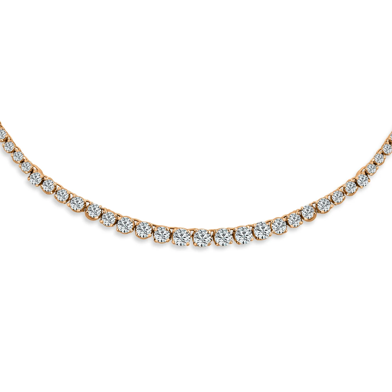 Classic Graduated CZ Cubic Zirconia Statement Tennis Necklace Silver Plated - Image 6