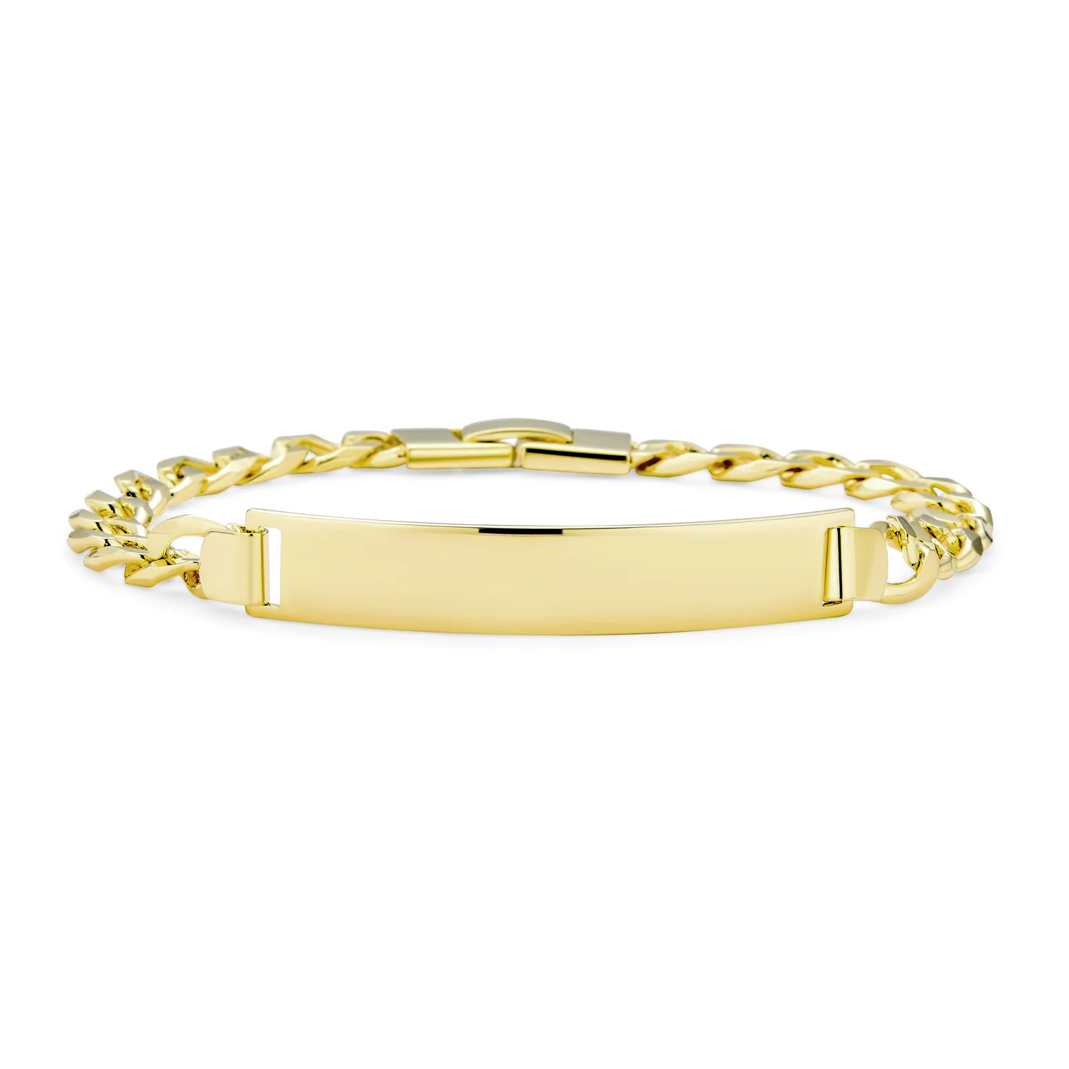 Gold Plated Identification Tag ID Bracelet Lightweight For Wrists - Image 4