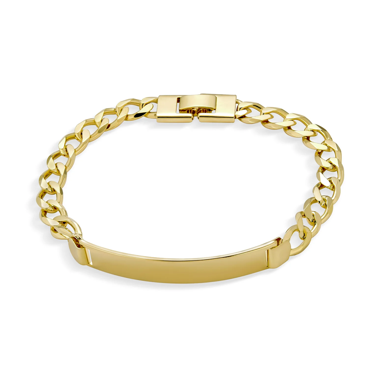 Gold Plated Identification Tag ID Bracelet Lightweight For Wrists - Image 5